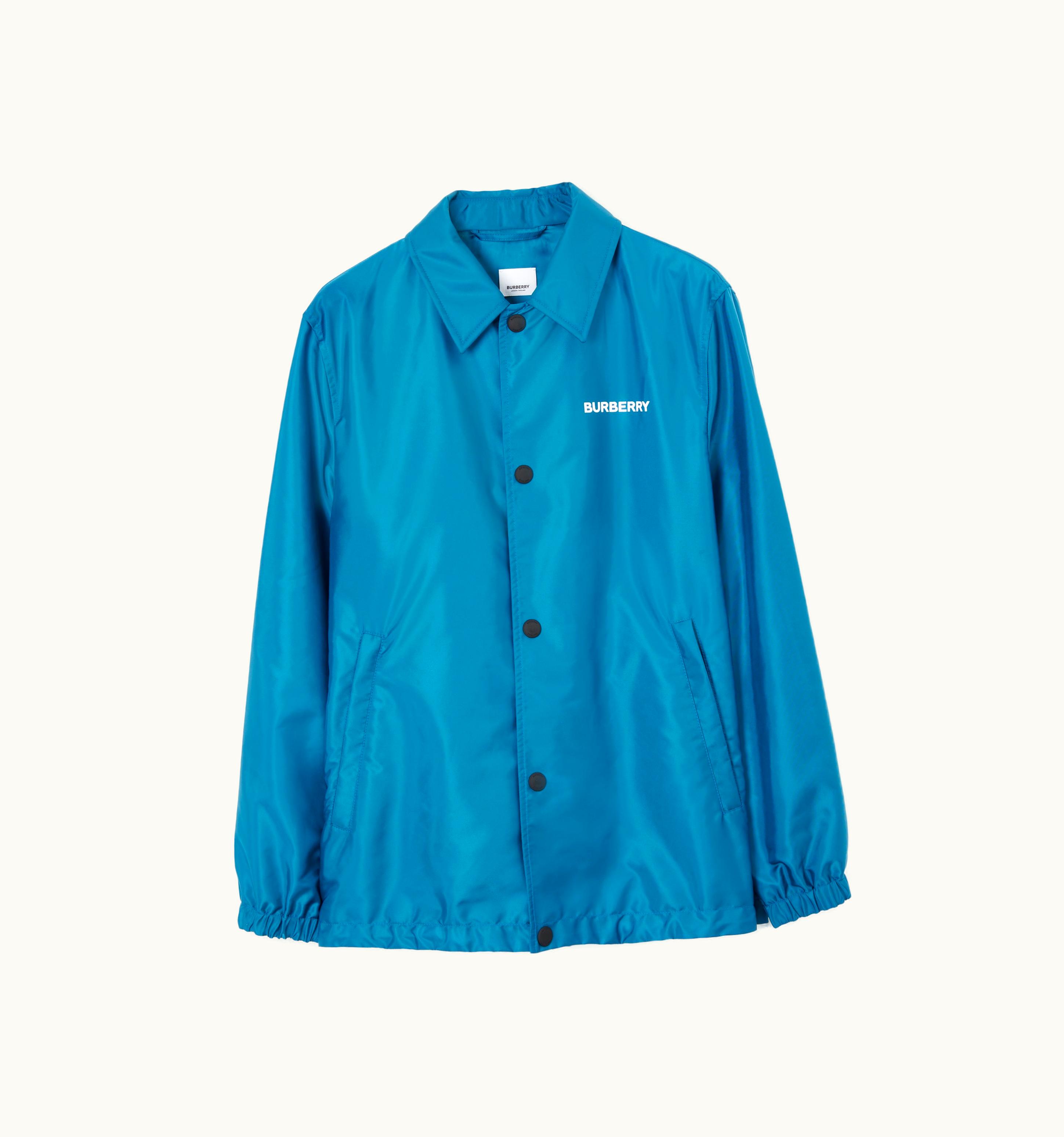 Burberry Burberry Slogan Print Nylon Jacket In Deep Cobalt Blue - Men