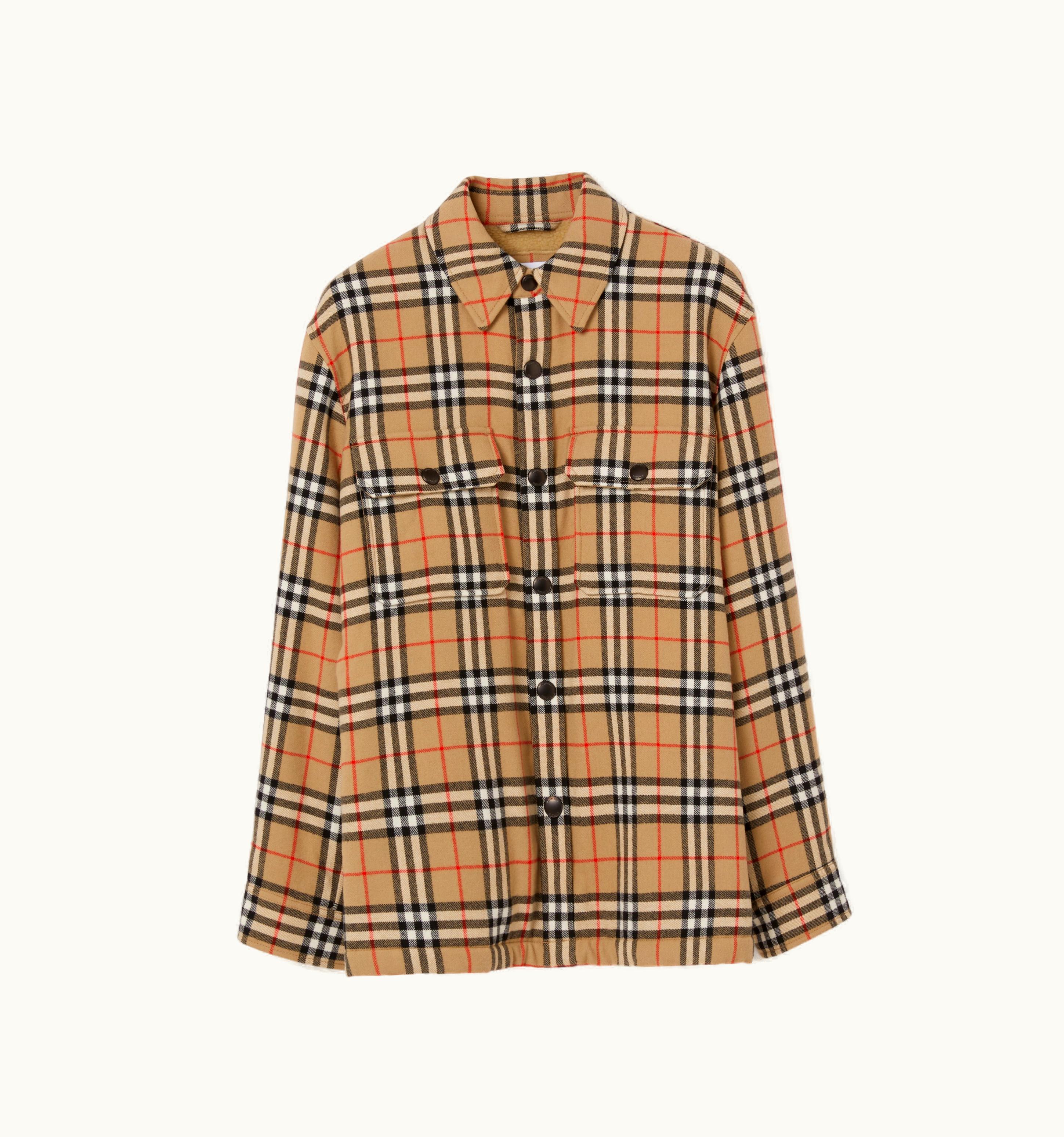 Burberry Burberry Vintage Check Wool Cotton Overshirt In Archive Beige - Men