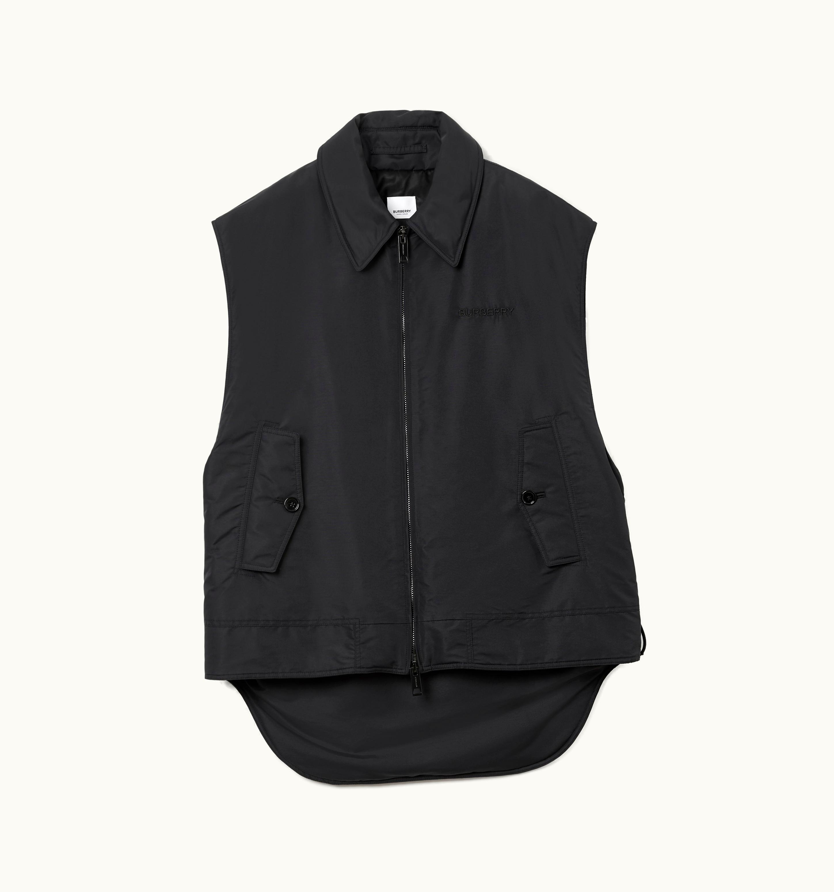 Burberry Burberry Embroidered Logo Nylon Gilet In Black - Men