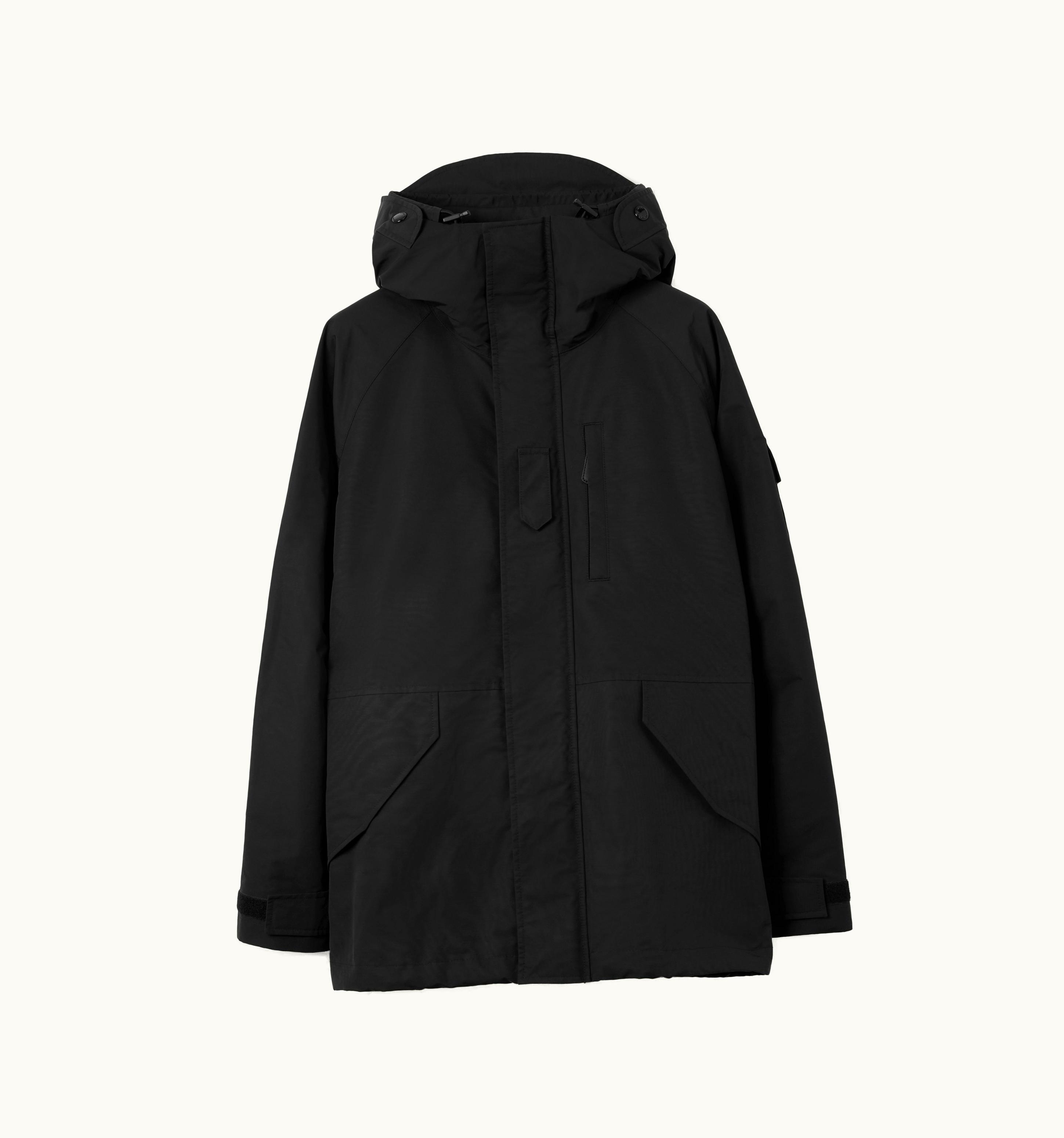 Burberry Burberry Ekd Print Nylon Hooded Parka In Black - Men