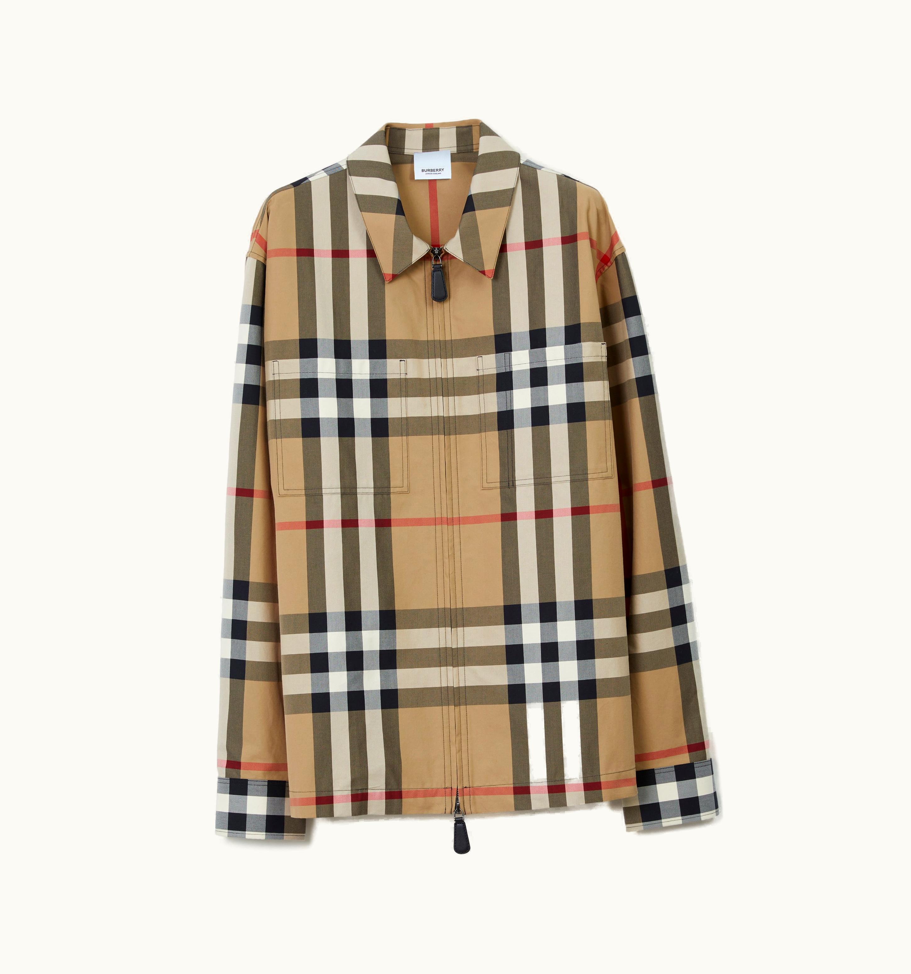 Burberry Burberry Exaggerated Check Cotton Oversized Shirt In Archive Beige - Men