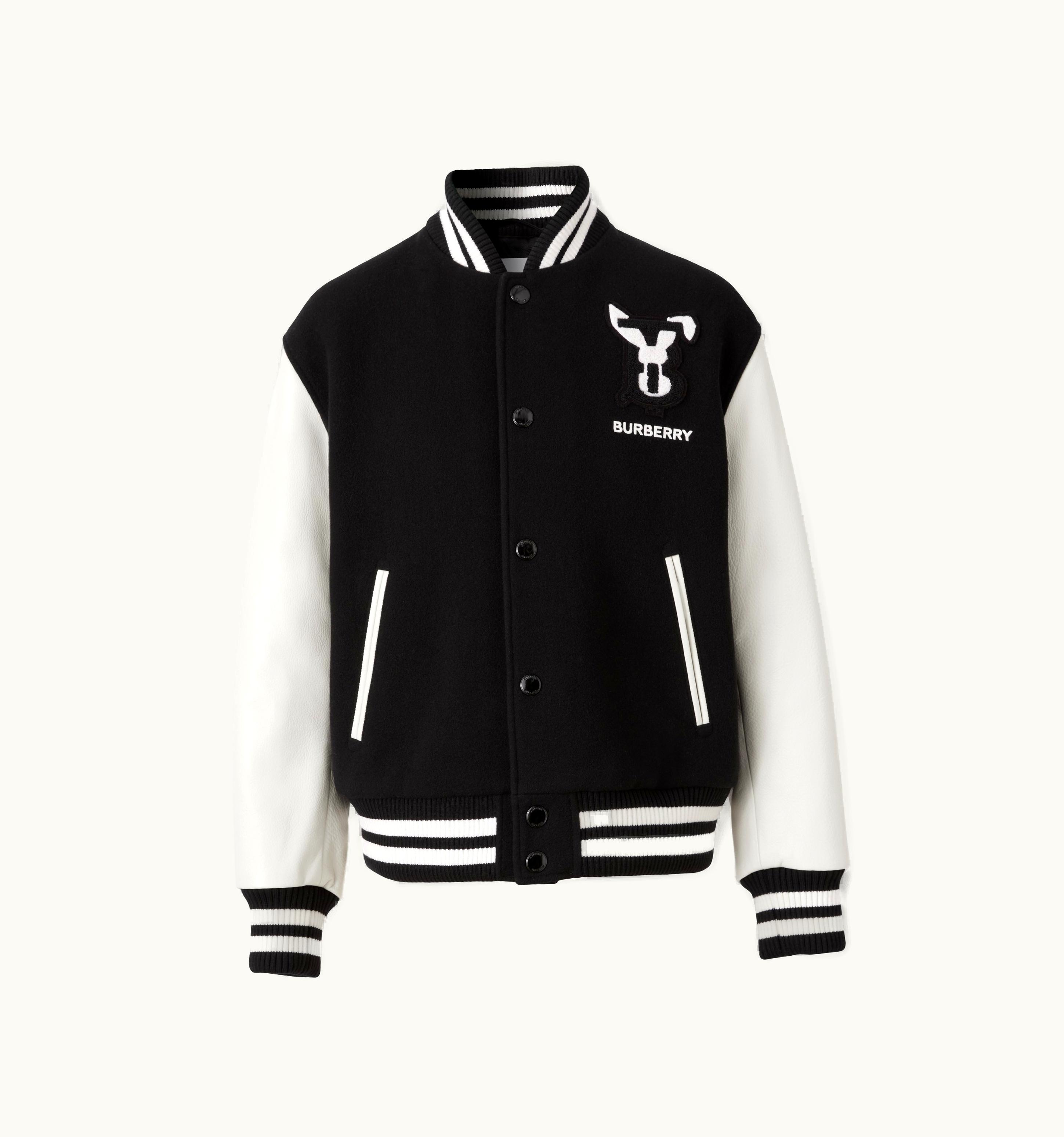 Burberry Burberry Rabbit Appliqué Technical Wool Bomber Jacket In Black