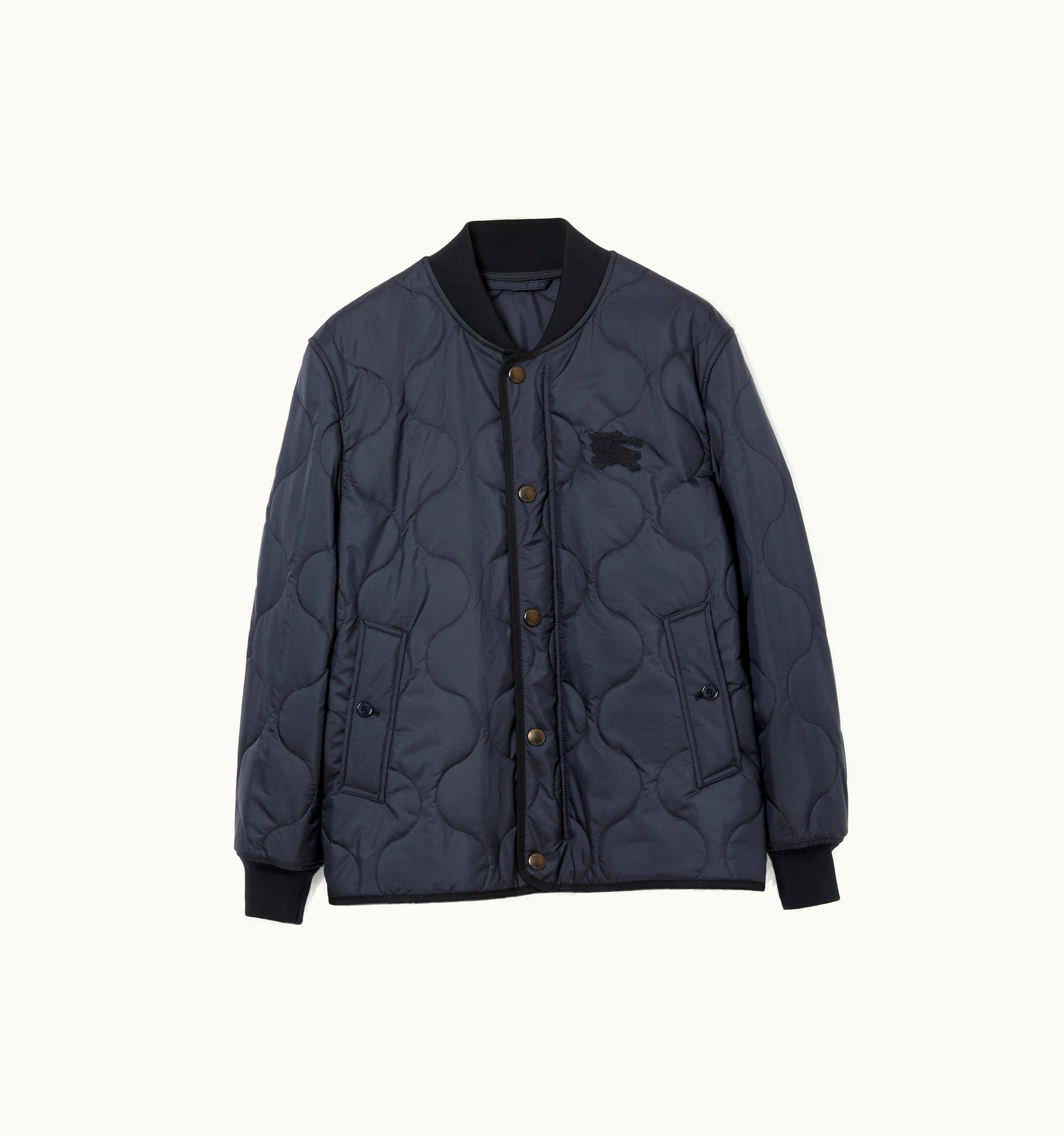 Burberry Burberry Ekd Appliqué Quilted Bomber Jacket In Smoked Navy - Men UZ0140986