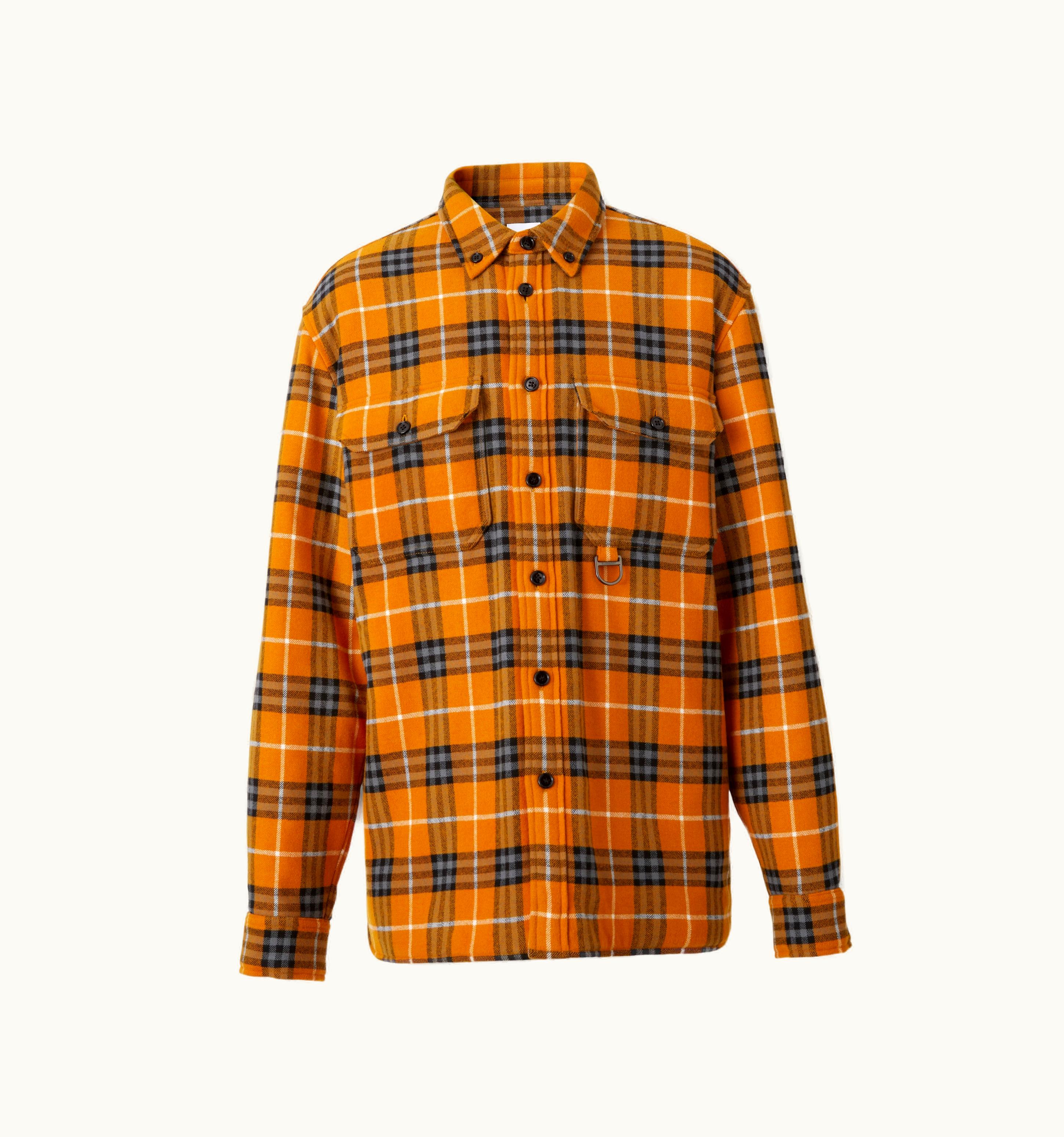 Burberry Burberry Check Wool Cotton Flannel Overshirt In Deep Ginger - Men UZ0140989