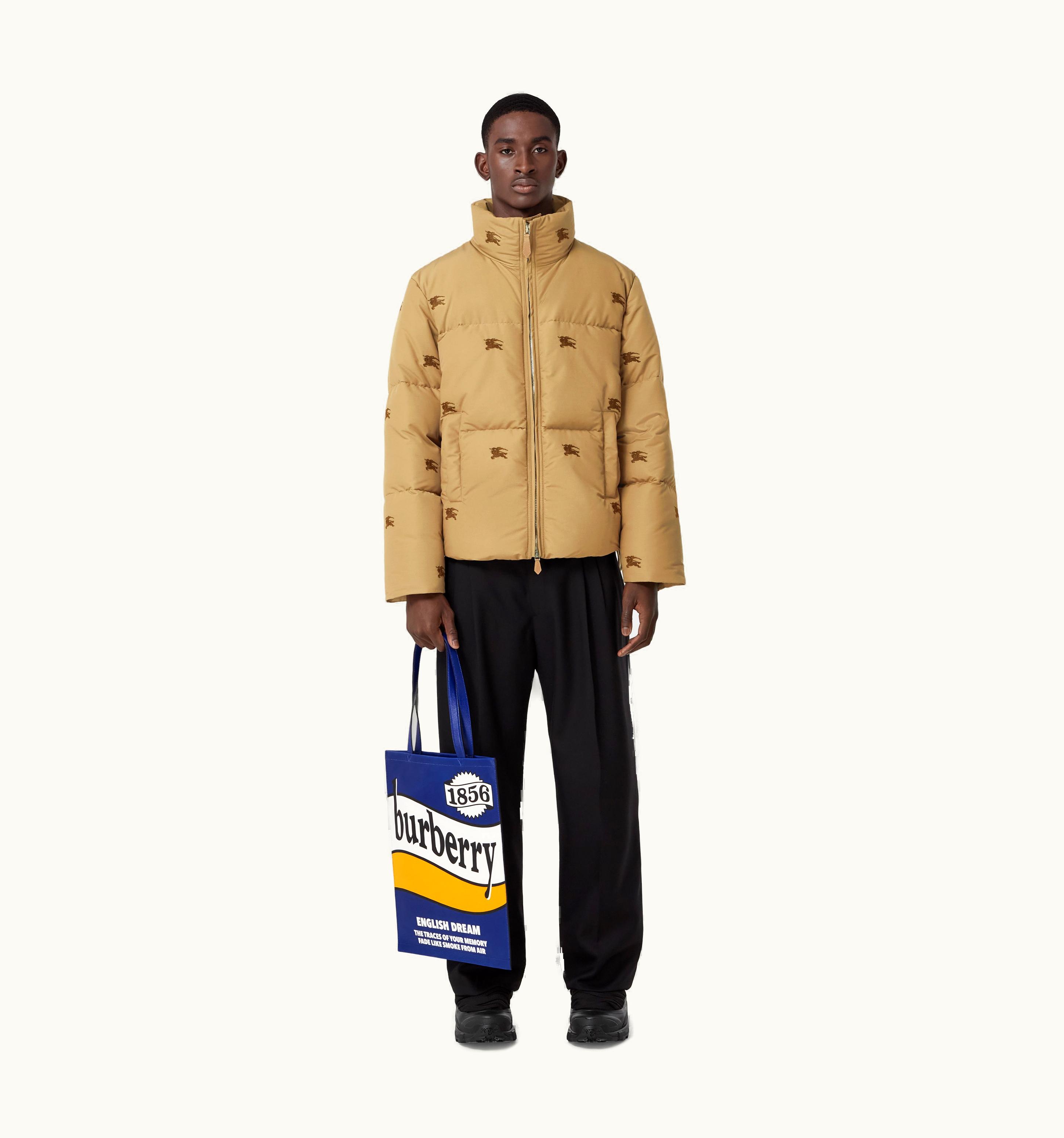 Burberry Burberry Embroidered Ekd Nylon Puffer Jacket In Camel - Men