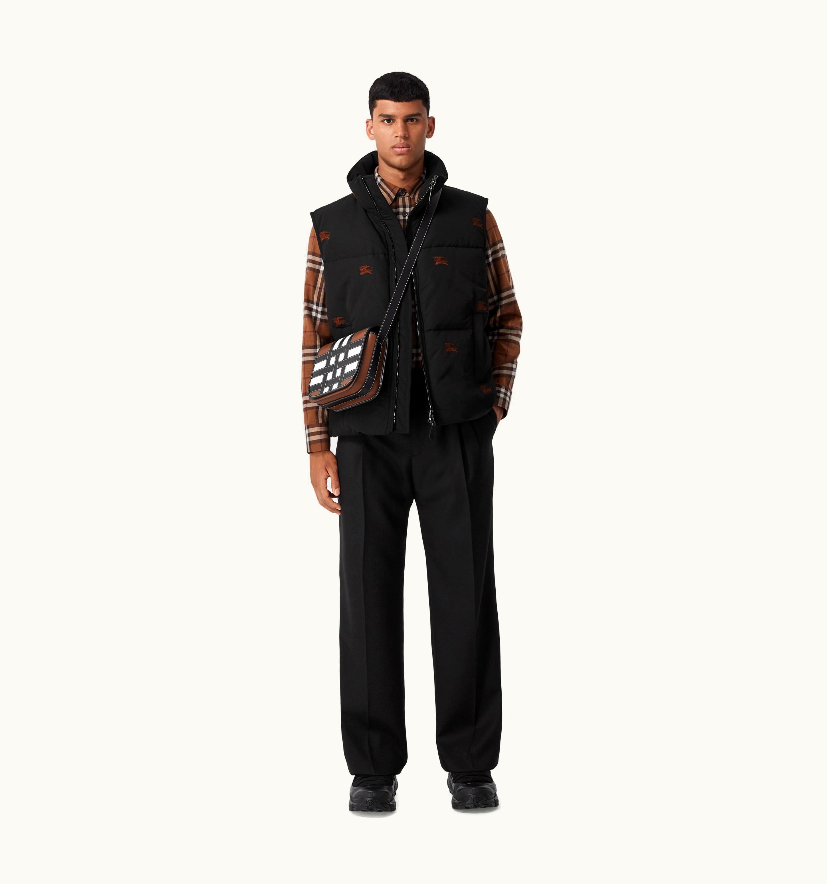 Burberry Burberry Embroidered Ekd Nylon Puffer Gilet In Black - Men