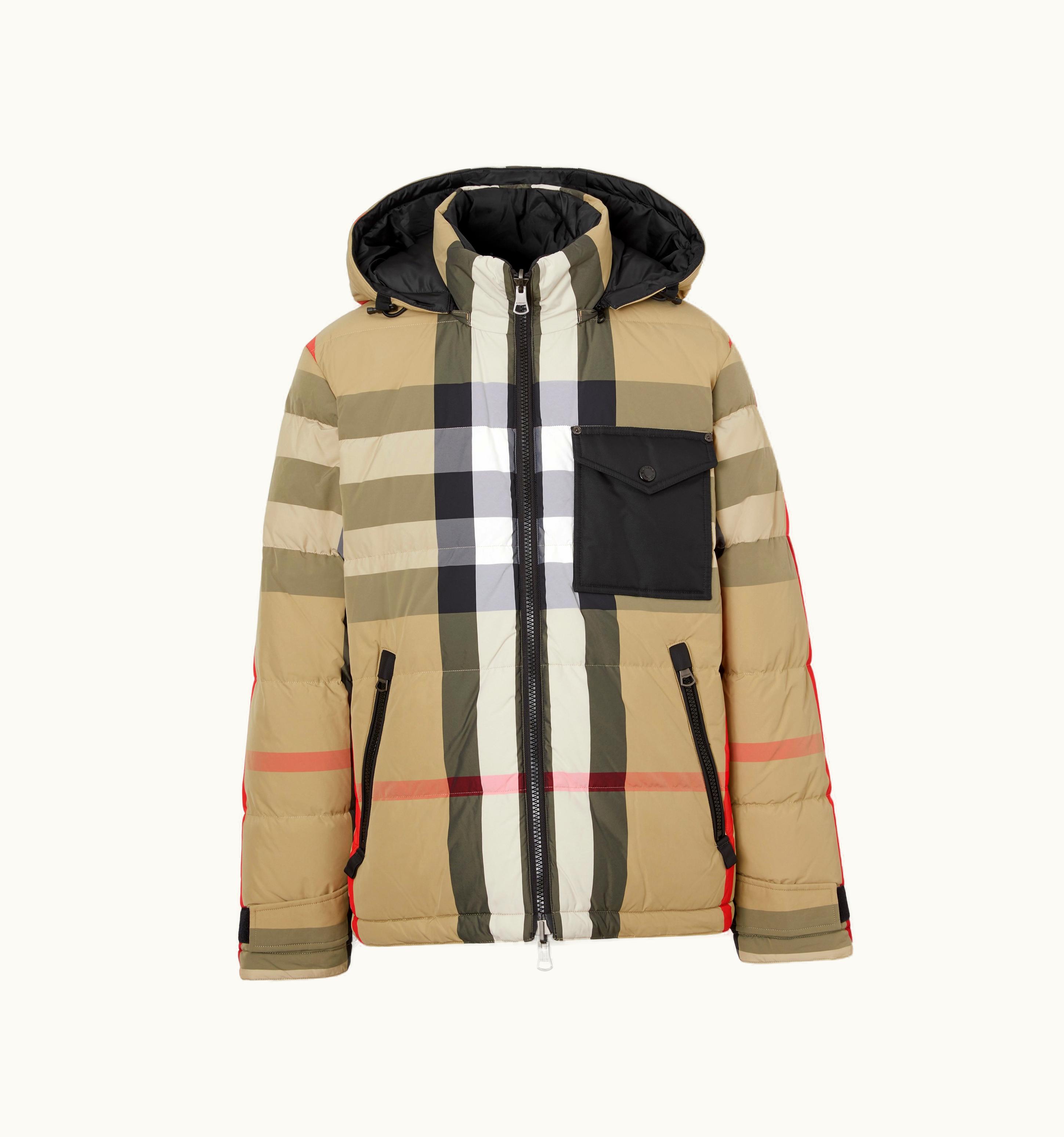 Burberry Burberry Check Nylon Reversible Hooded Puffer Jacket In Archive Beige/Black - Men