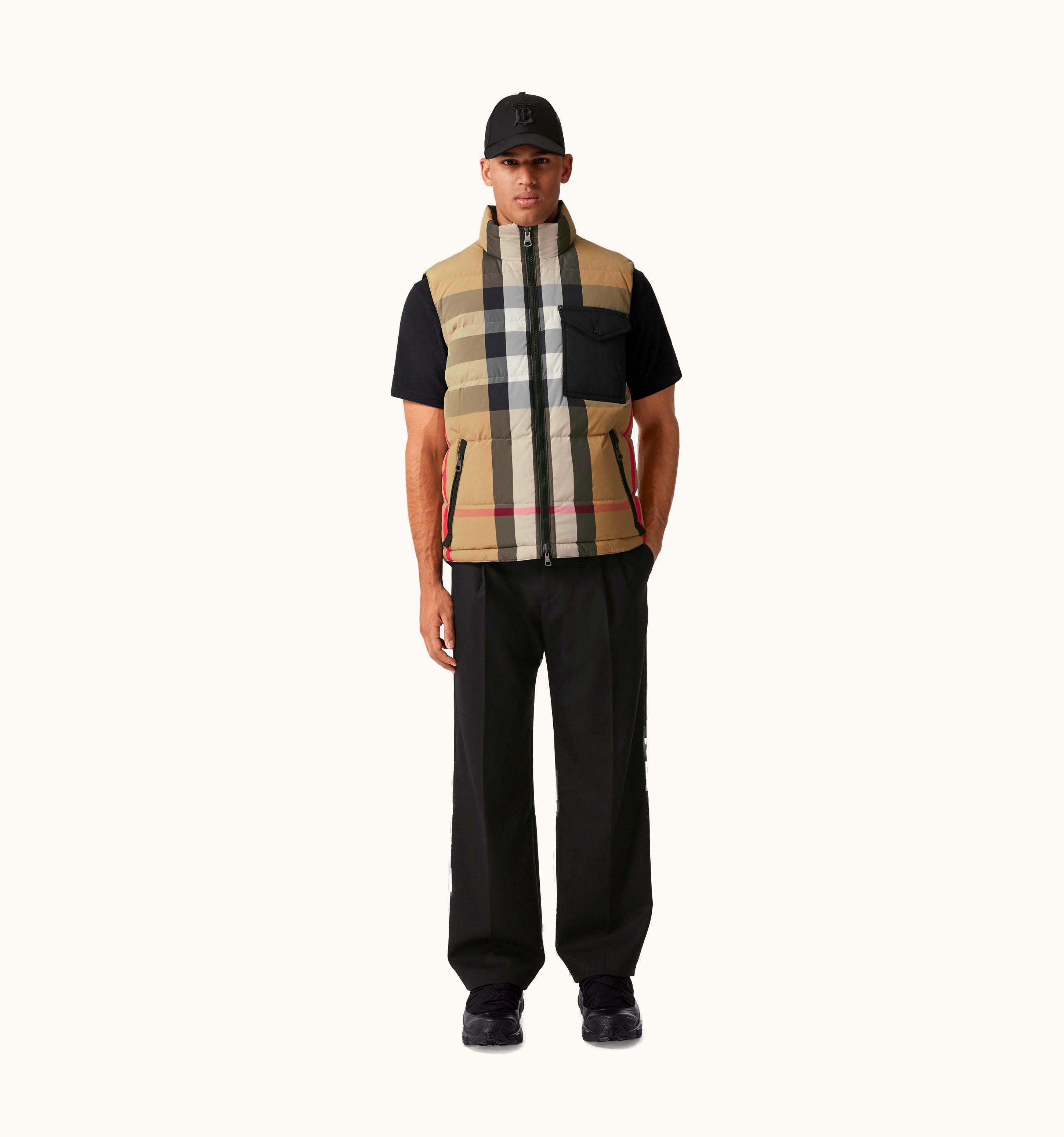 Burberry Burberry Check Nylon Reversible Puffer Gilet In Archive Beige/Black - Men