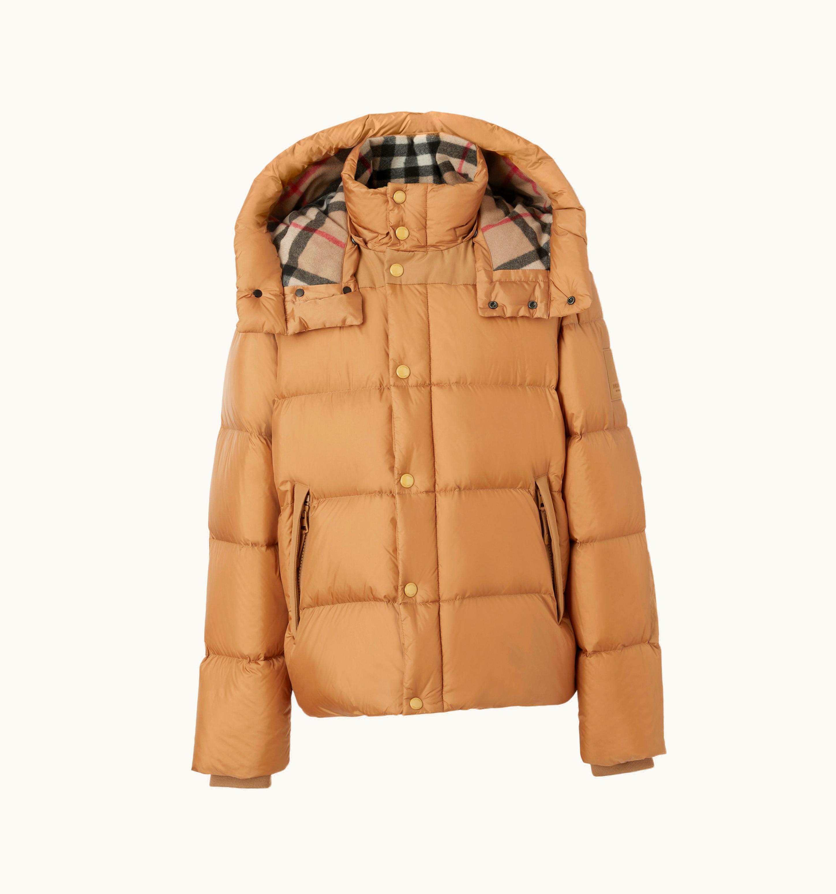 Burberry Burberry Detachable Sleeve Hooded Puffer Jacket In Warm Honey - Men