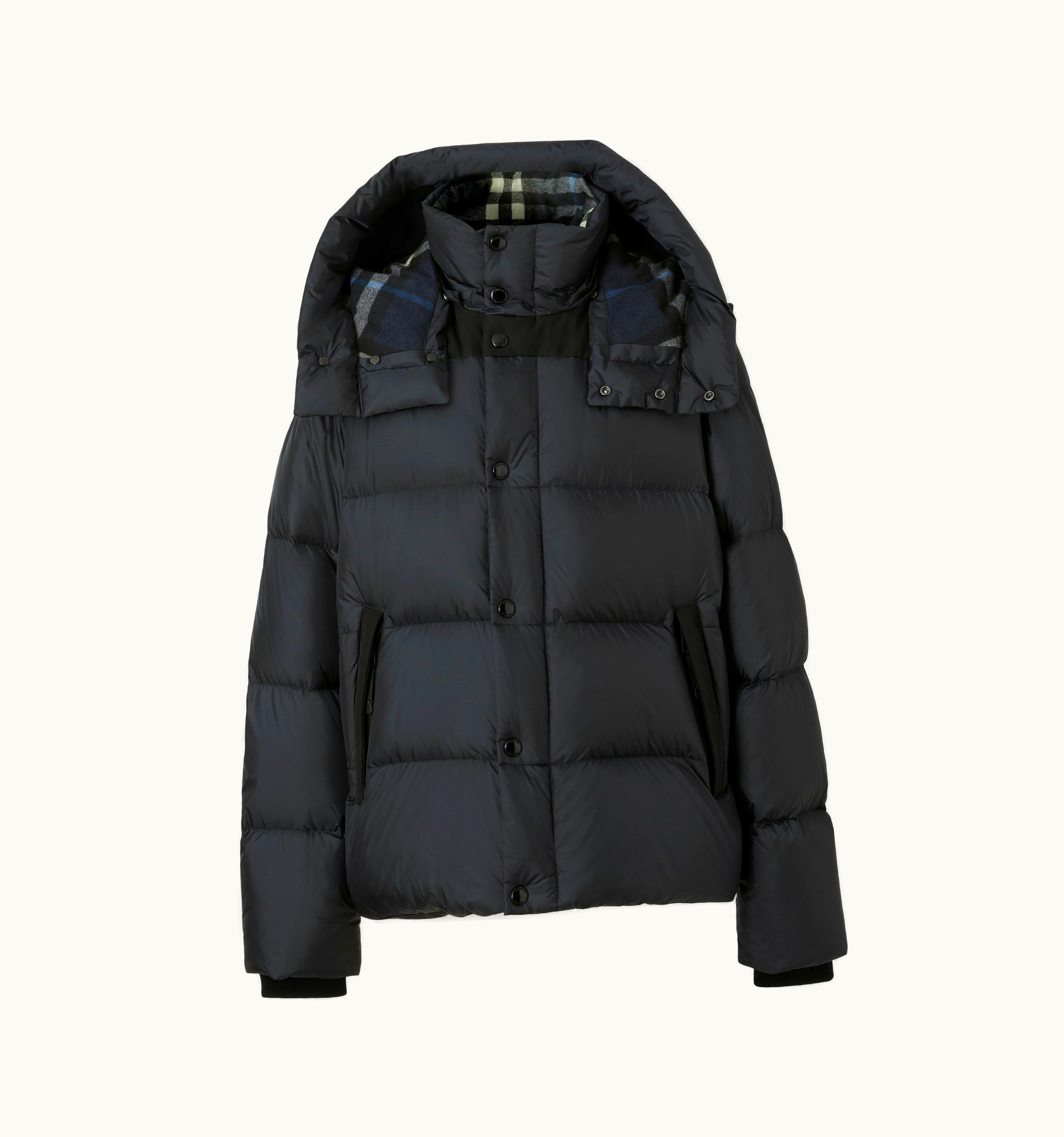 Burberry Burberry Detachable Sleeve Hooded Puffer Jacket In Navy - Men