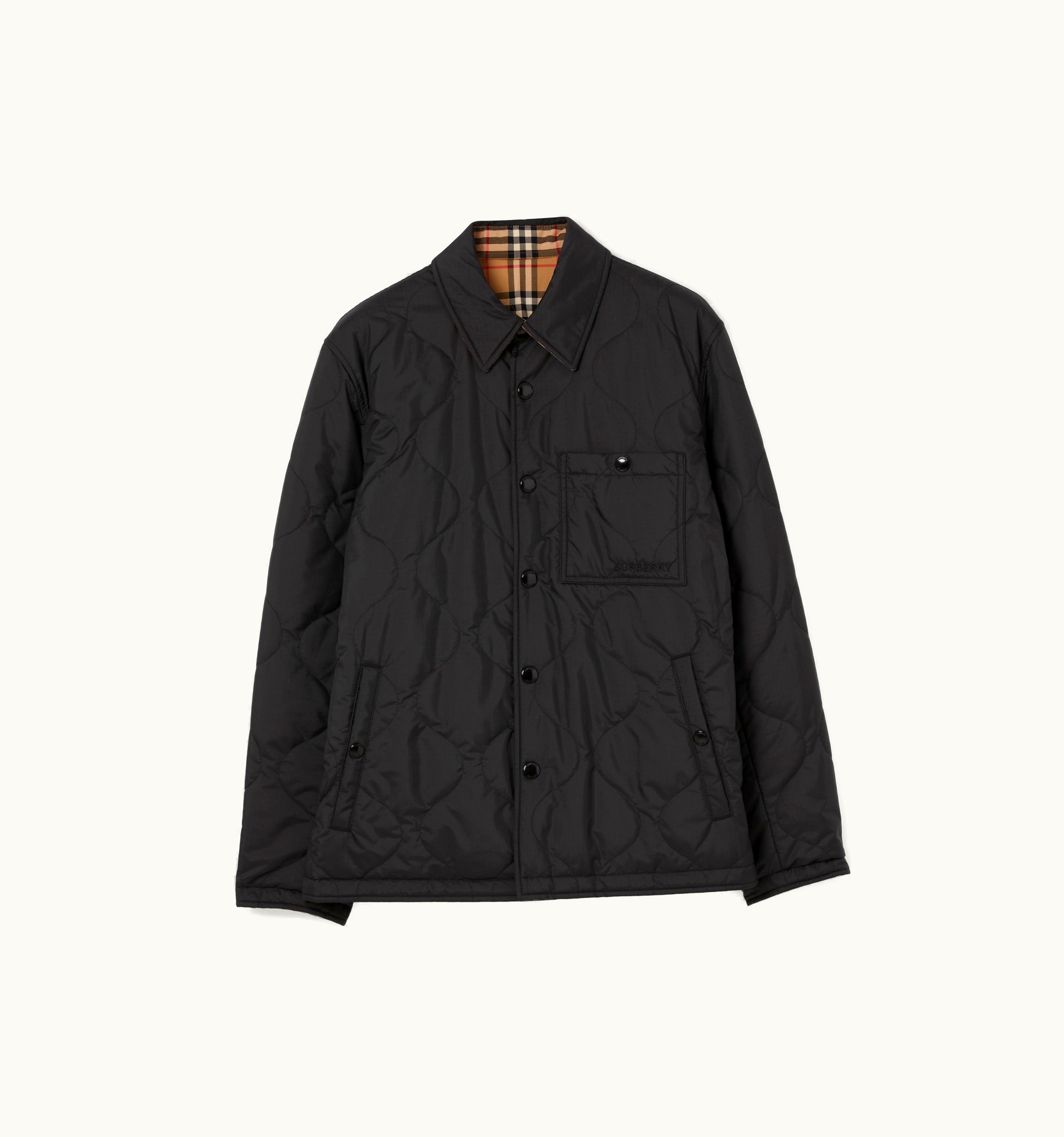 Burberry Burberry Check Thermoregulated Reversible Overshirt In Black UZ0141013