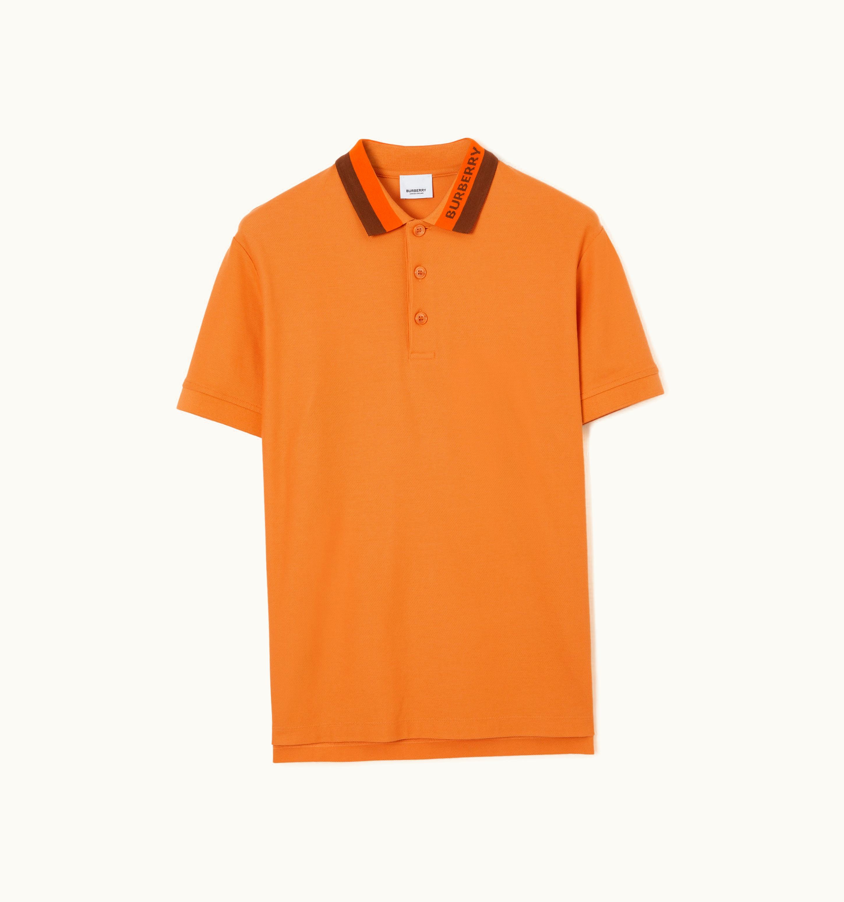 Burberry Burberry Logo Detail Cotton Piqué Polo Shirt In Dusty Orange - Men