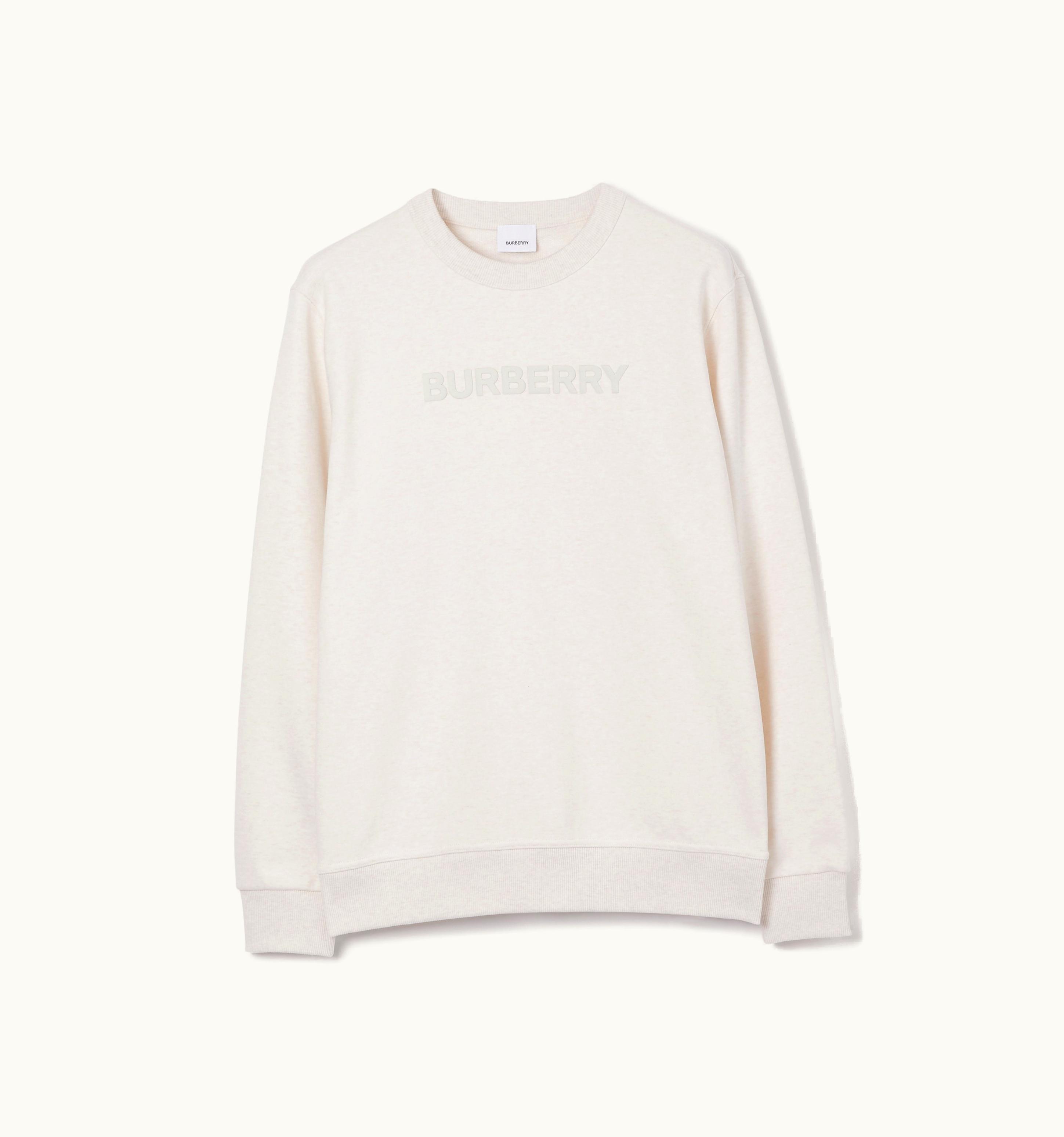 Burberry Burberry Logo Print Cotton Sweatshirt In Oatmeal Melange - Men UZ0141074