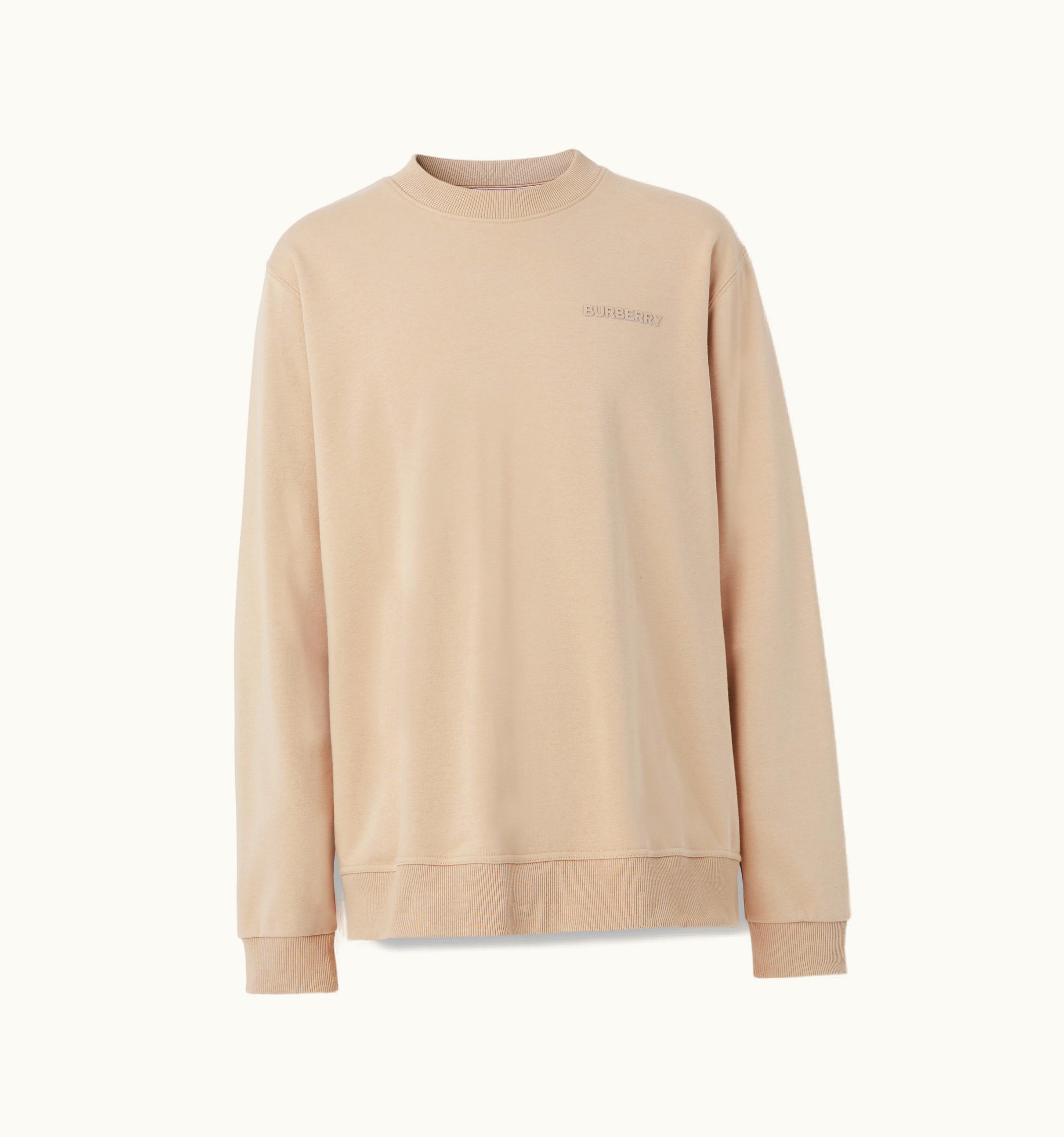 Burberry Burberry Logo Print Stretch Cotton Sweatshirt In Soft Fawn - Men