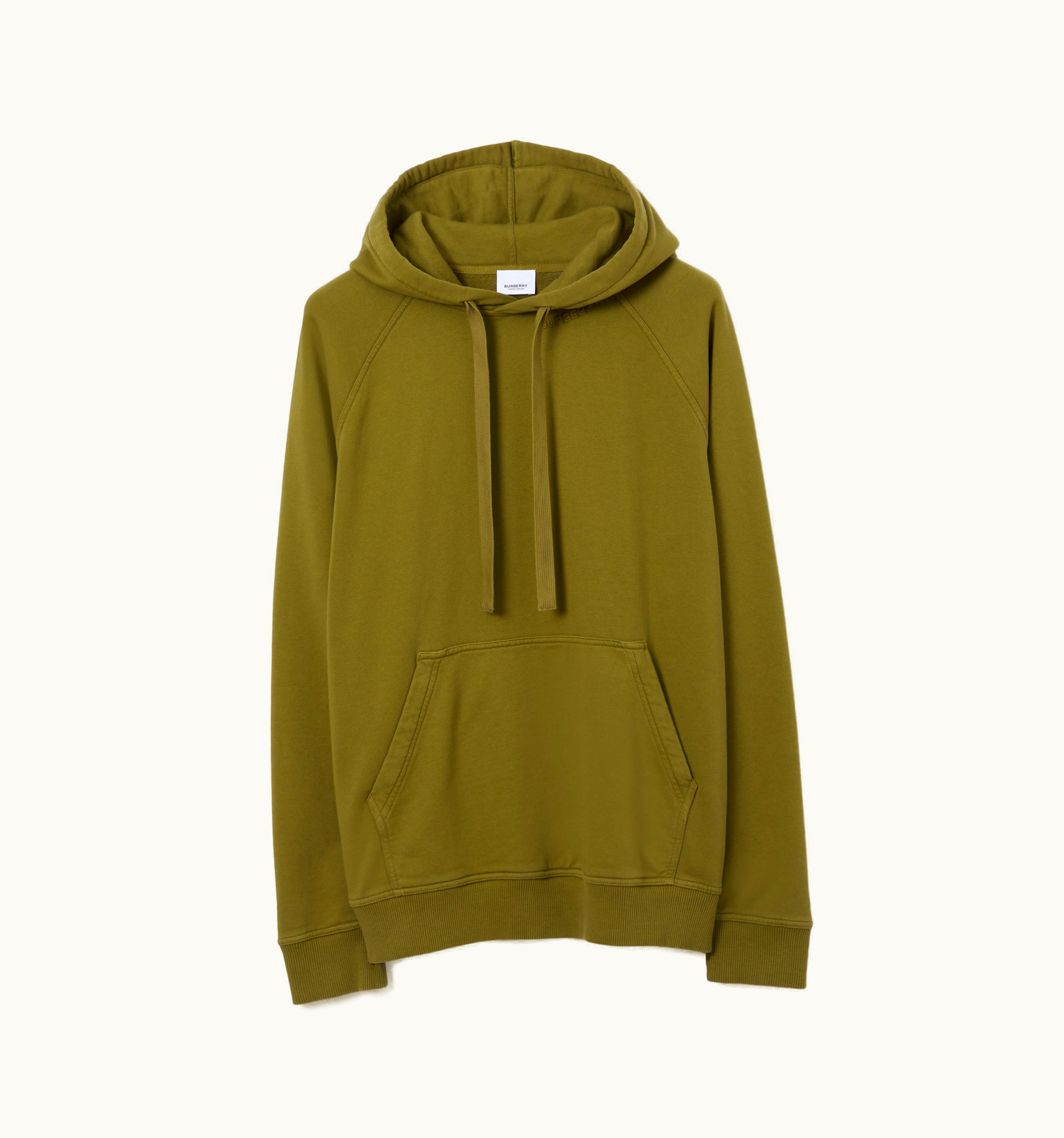 Burberry Burberry Embroidered Logo Cotton Hoodie In Spruce Green - Men