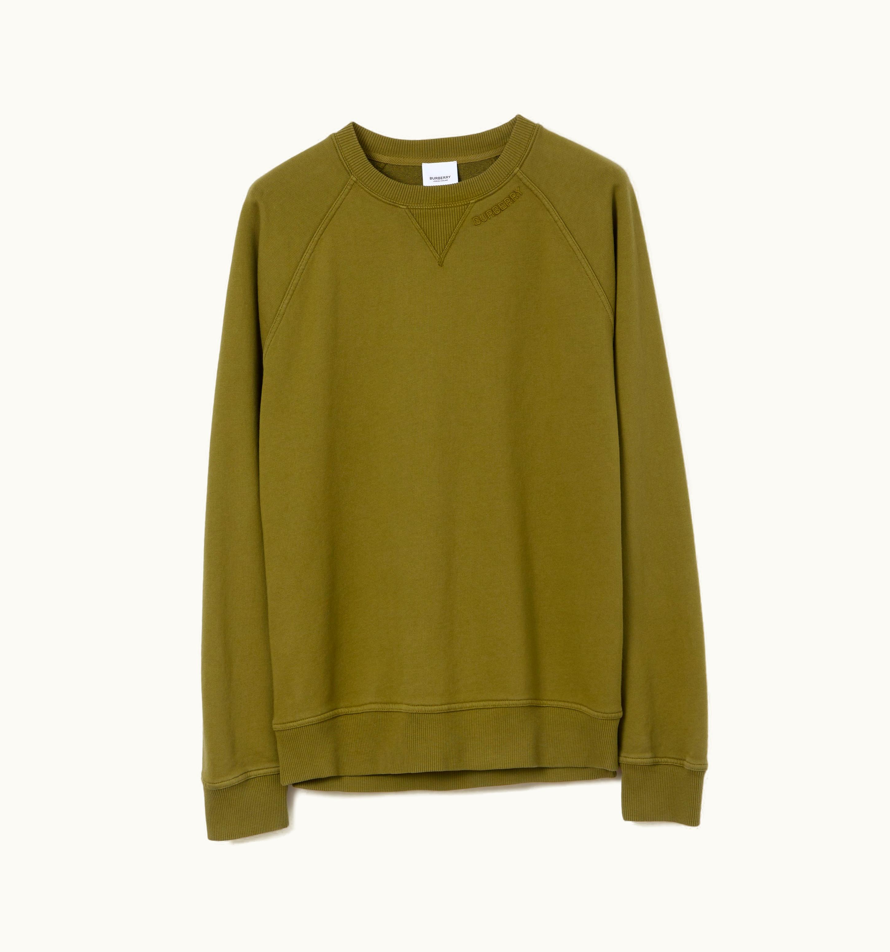 Burberry Burberry Embroidered Logo Cotton Sweatshirt In Spruce Green - Men