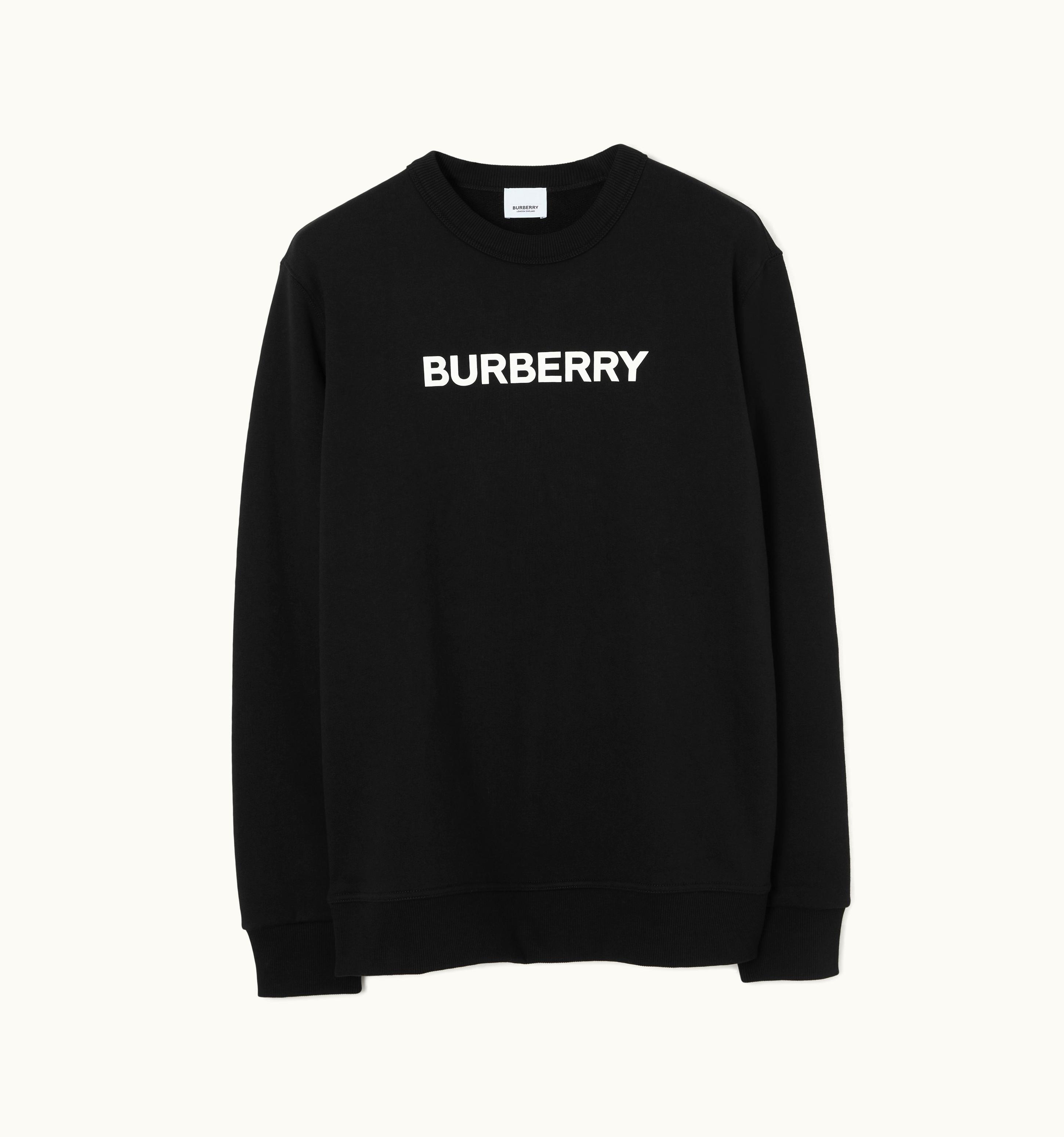 Burberry Burberry Logo Print Cotton Sweatshirt In Black