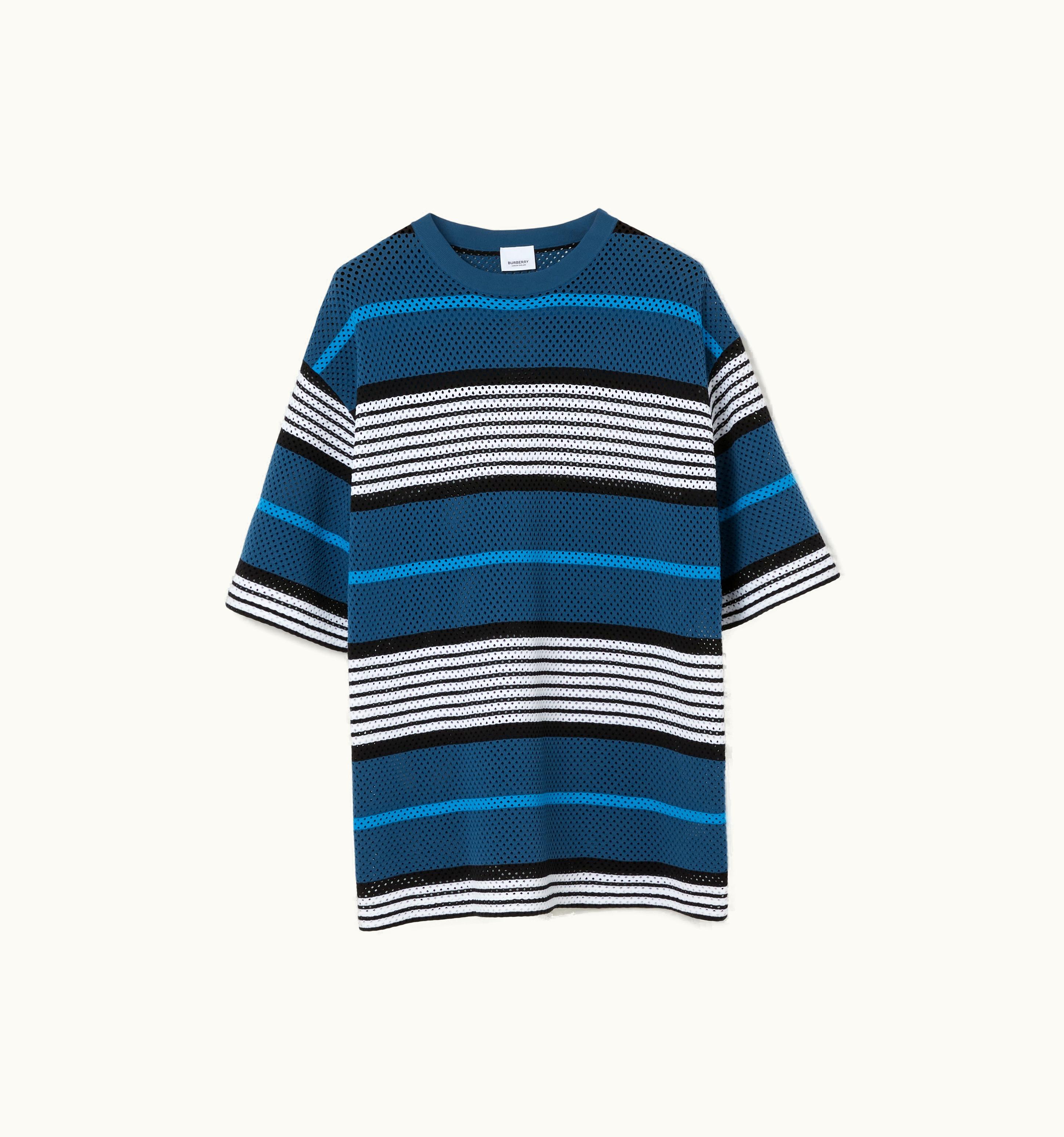 Burberry Burberry Stripe Print Nylon Oversized T-Shirt In Rich Navy - Men