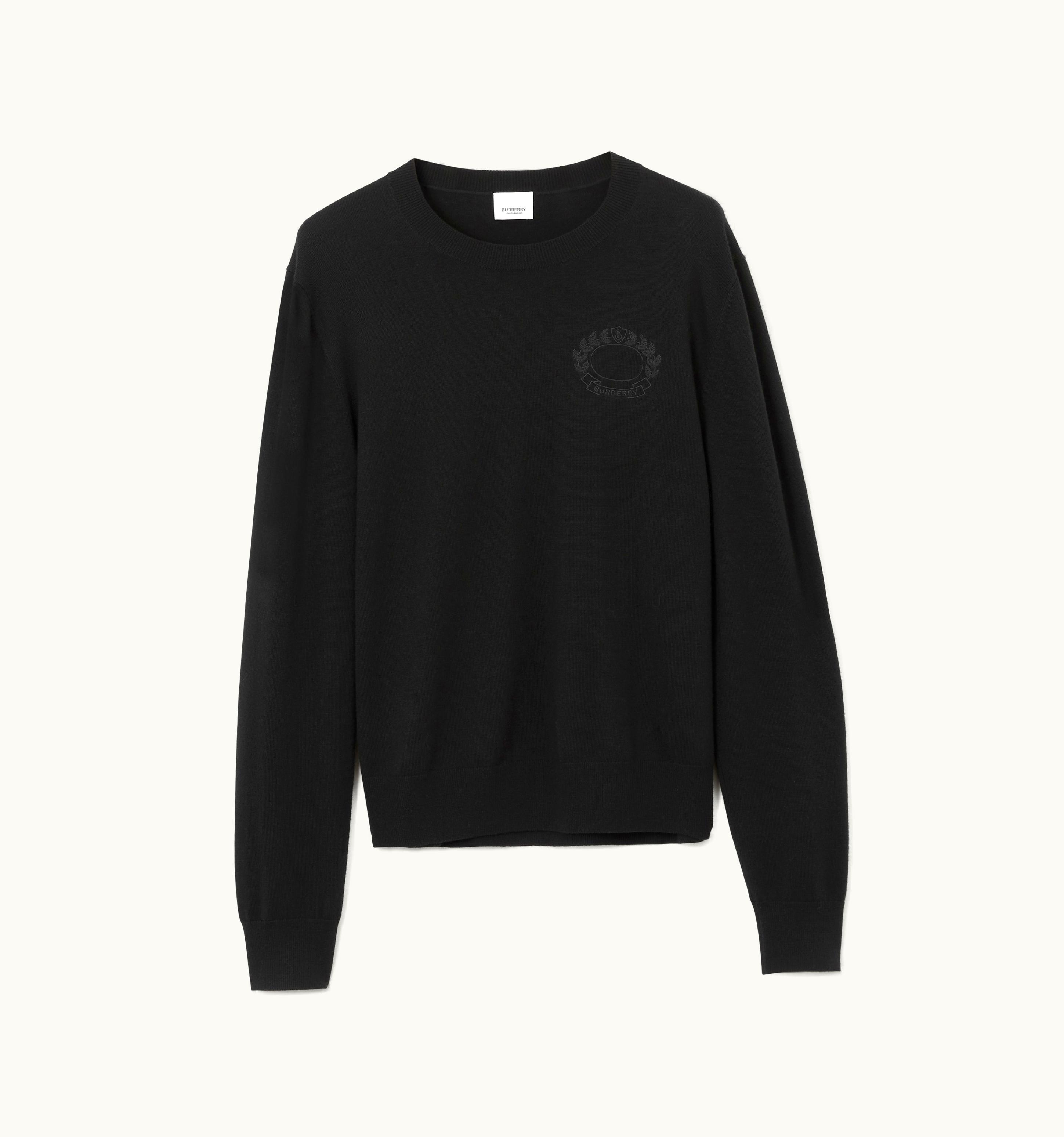 Burberry Burberry Oak Leaf Crest Wool Sweater In Black - Men