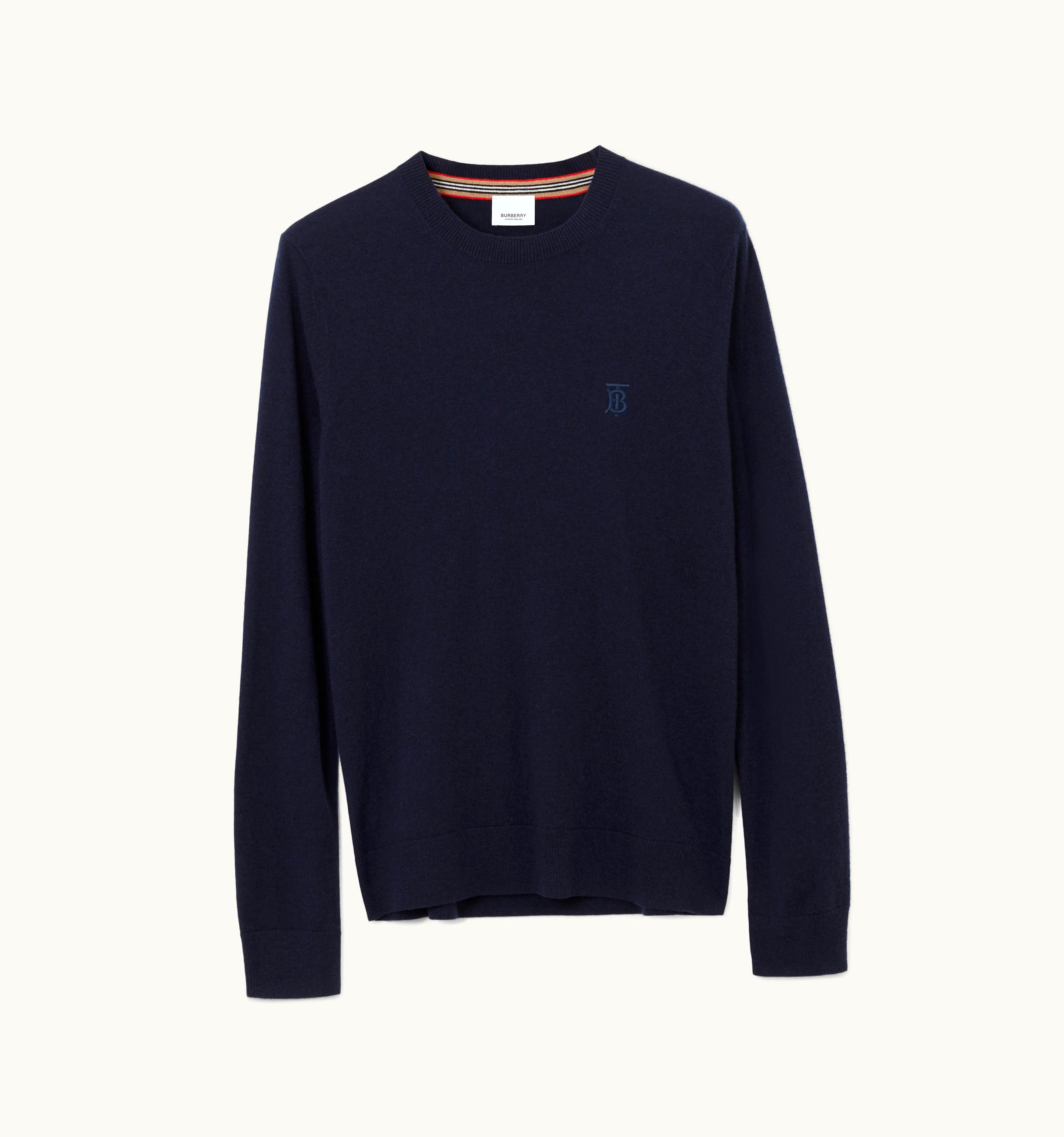 Burberry Burberry Monogram Motif Cashmere Sweater In Navy - Men