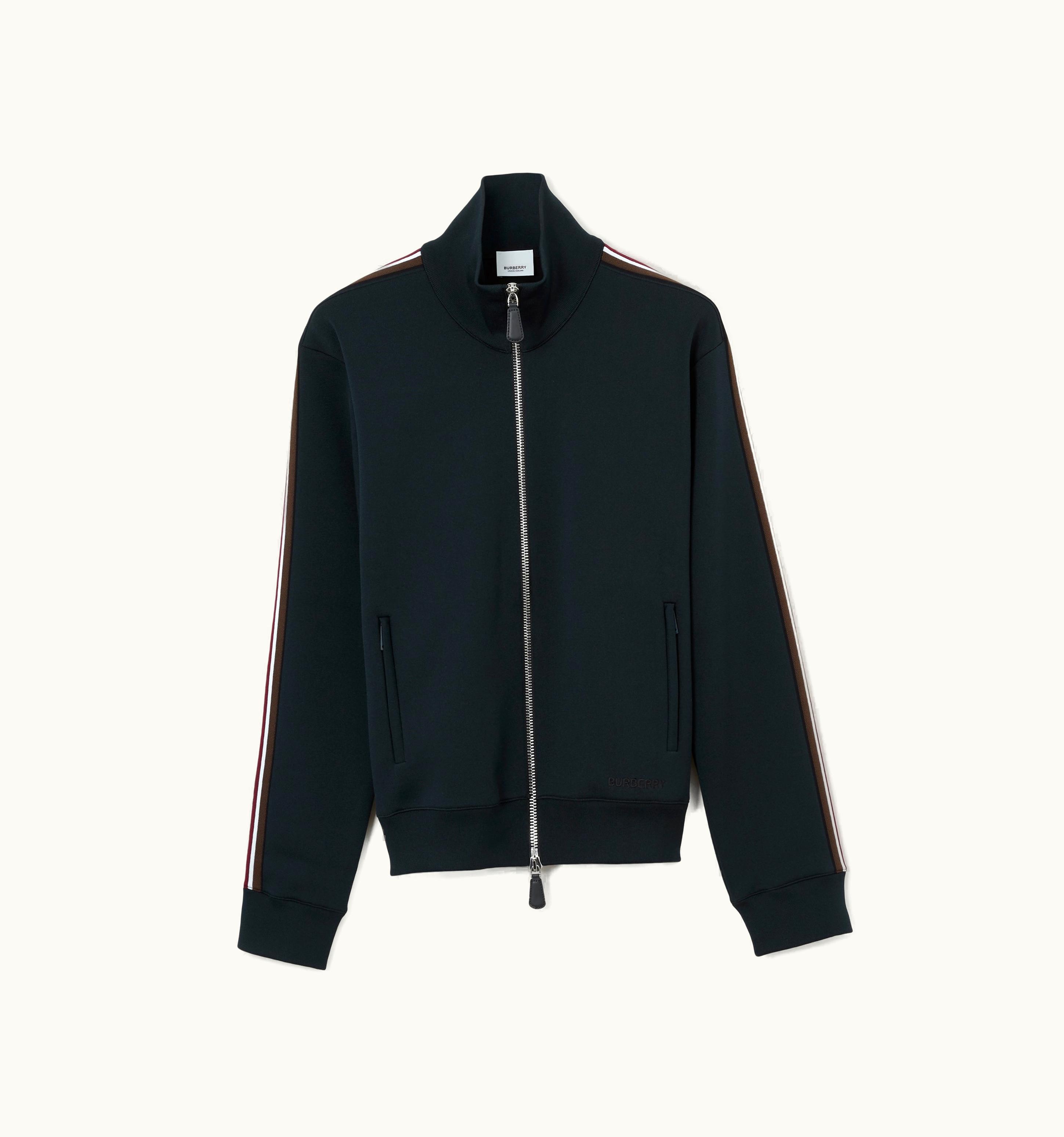 Burberry Burberry Stripe Detail Funnel Neck Jacket In Smoked Navy - Men UZ0141143