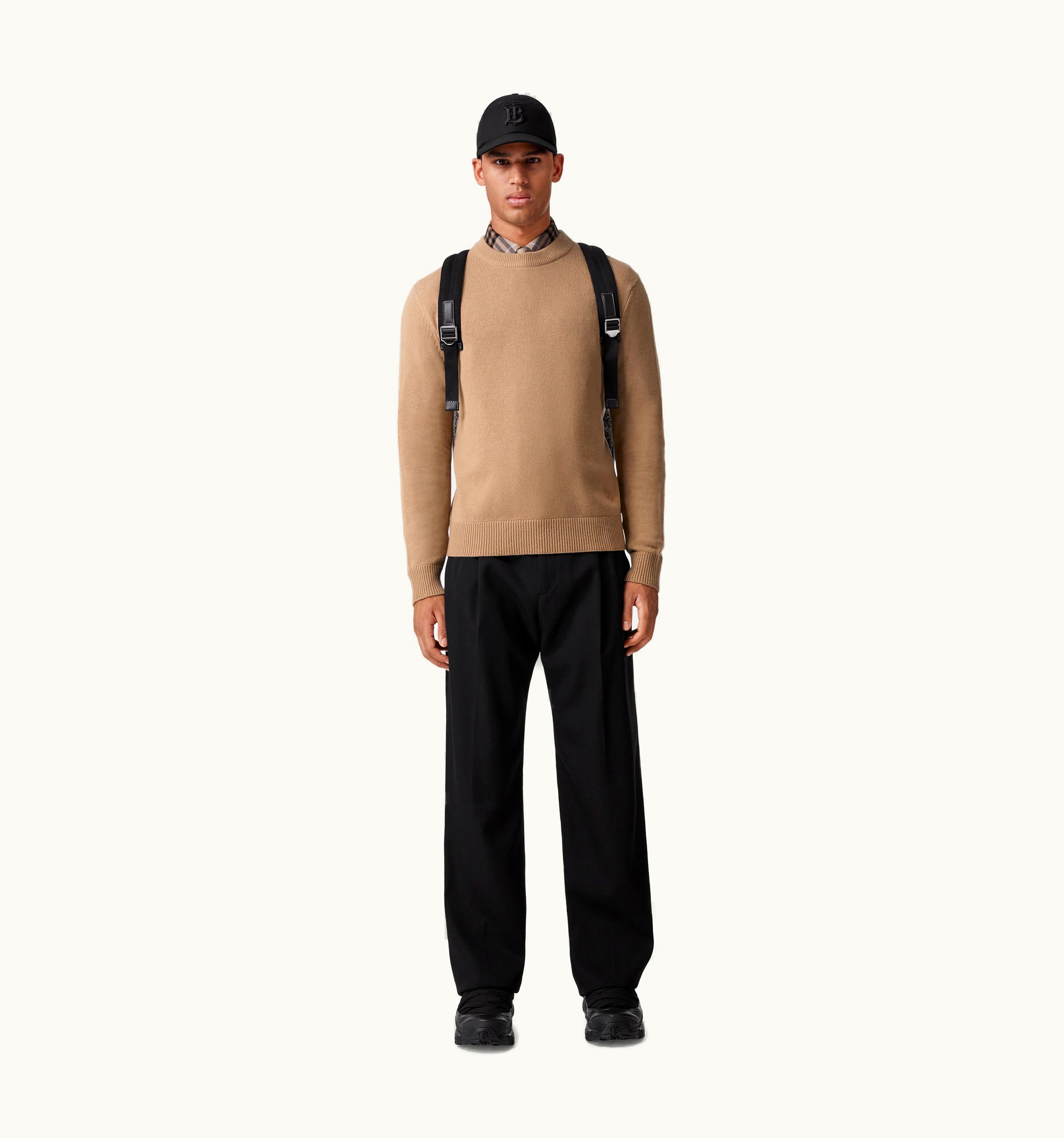 Burberry Burberry Monogram Motif Cashmere Sweater In Camel - Men
