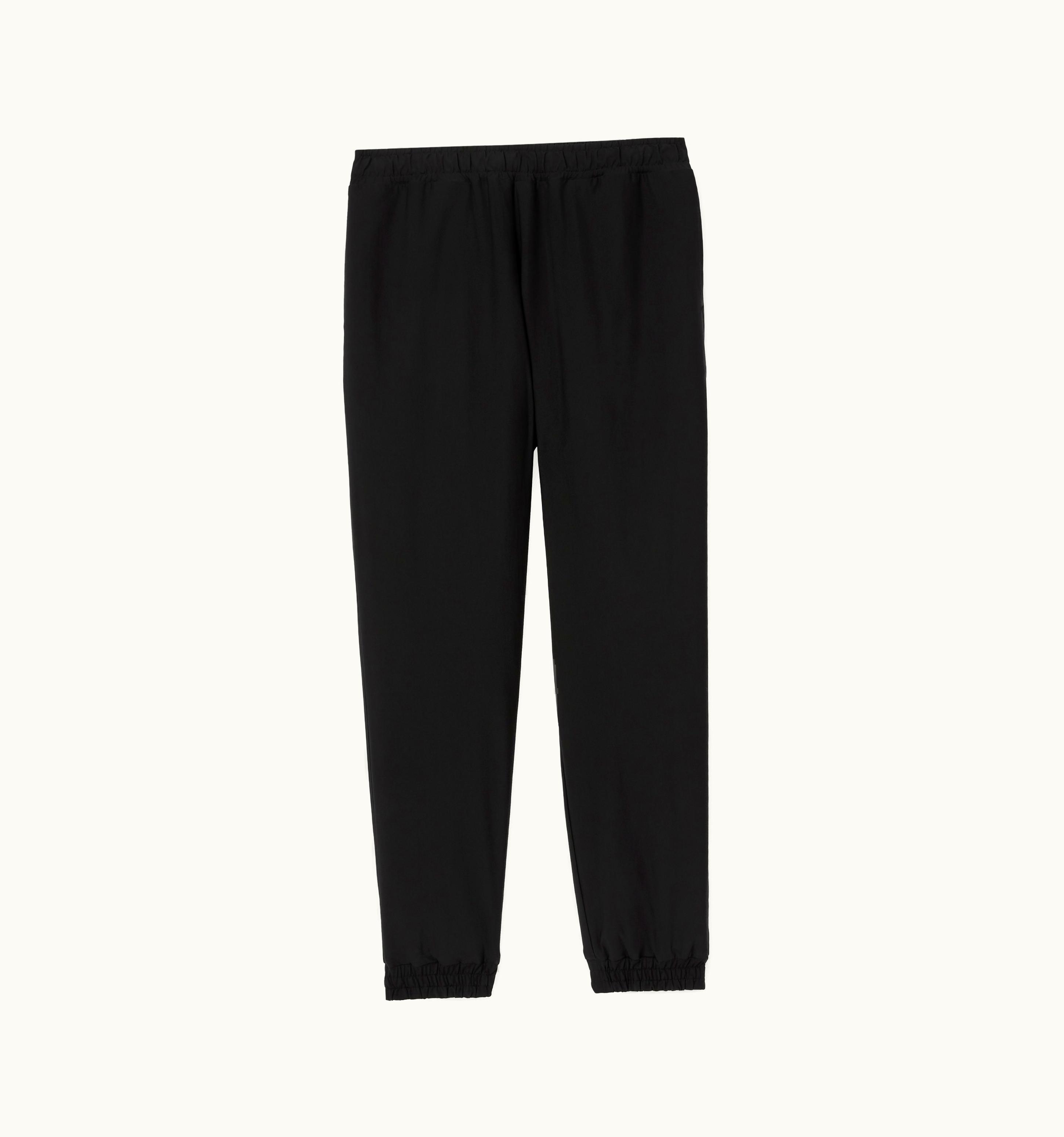 Burberry Burberry Logo Print Stretch Nylon Trousers In Black - Men