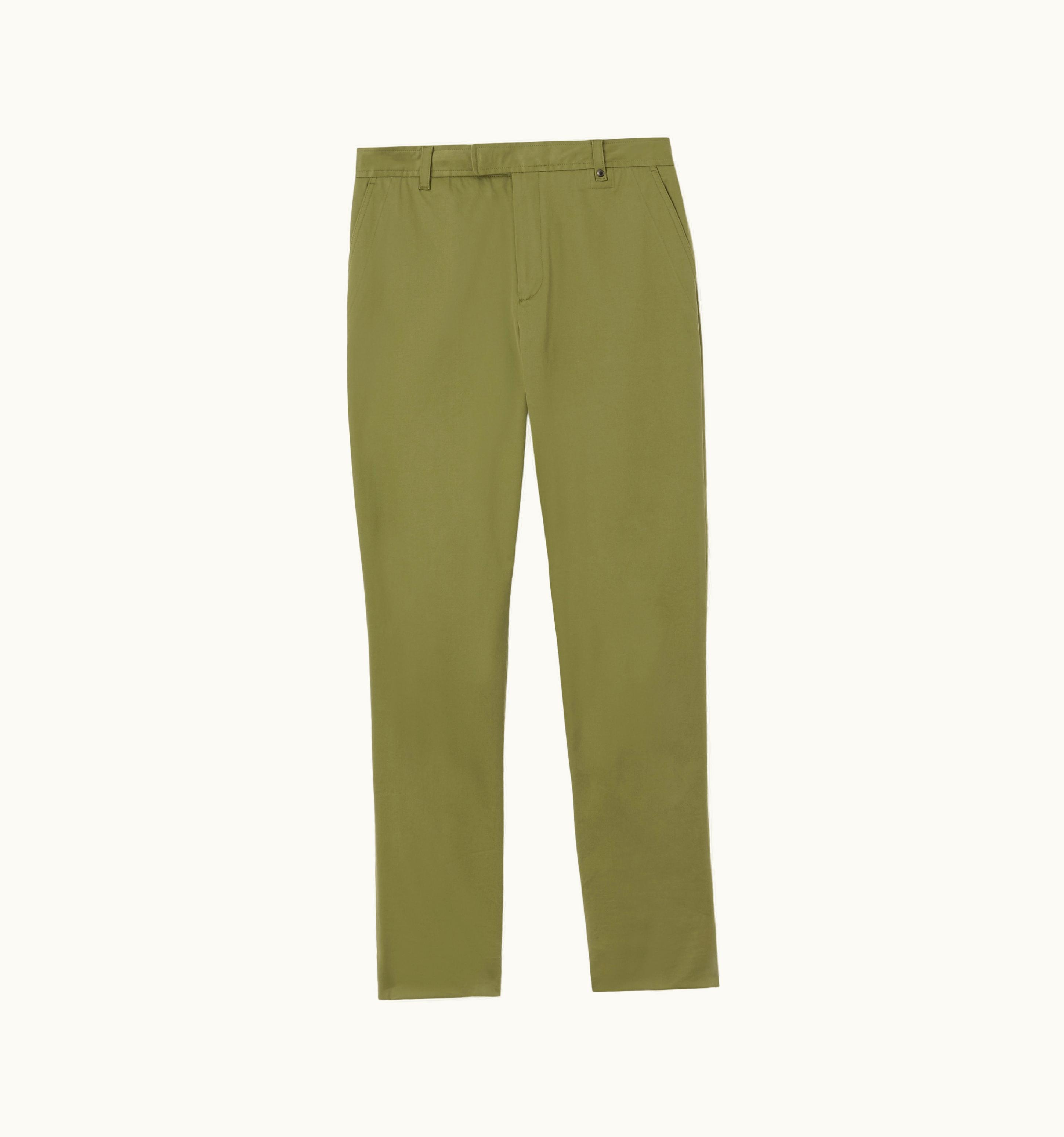 Burberry Burberry Monogram Motif Stretch Cotton Twill Chinos In Spruce Green - Men
