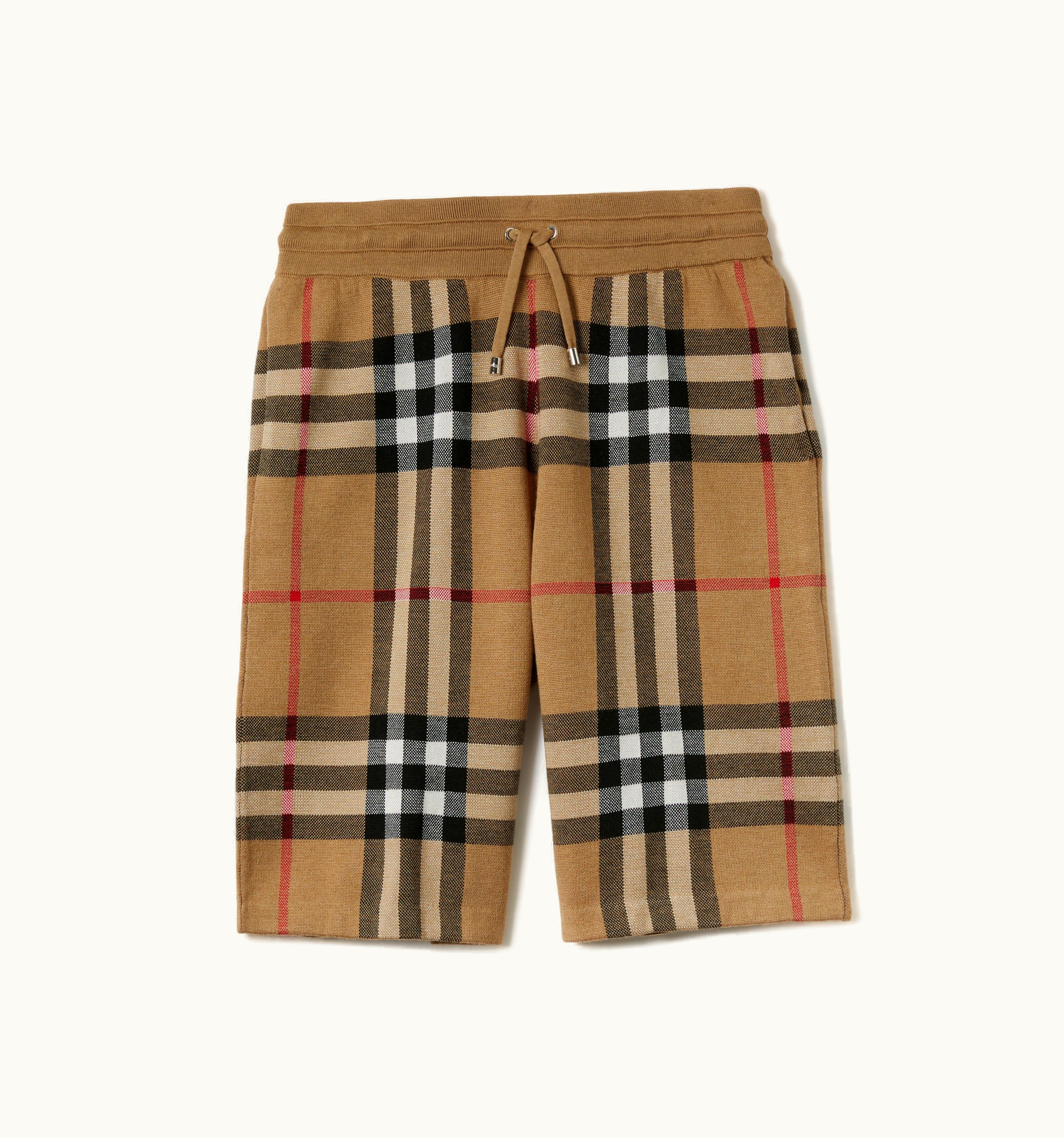 Burberry Burberry Check Silk Wool Jacquard Shorts In Archive Beige - Men