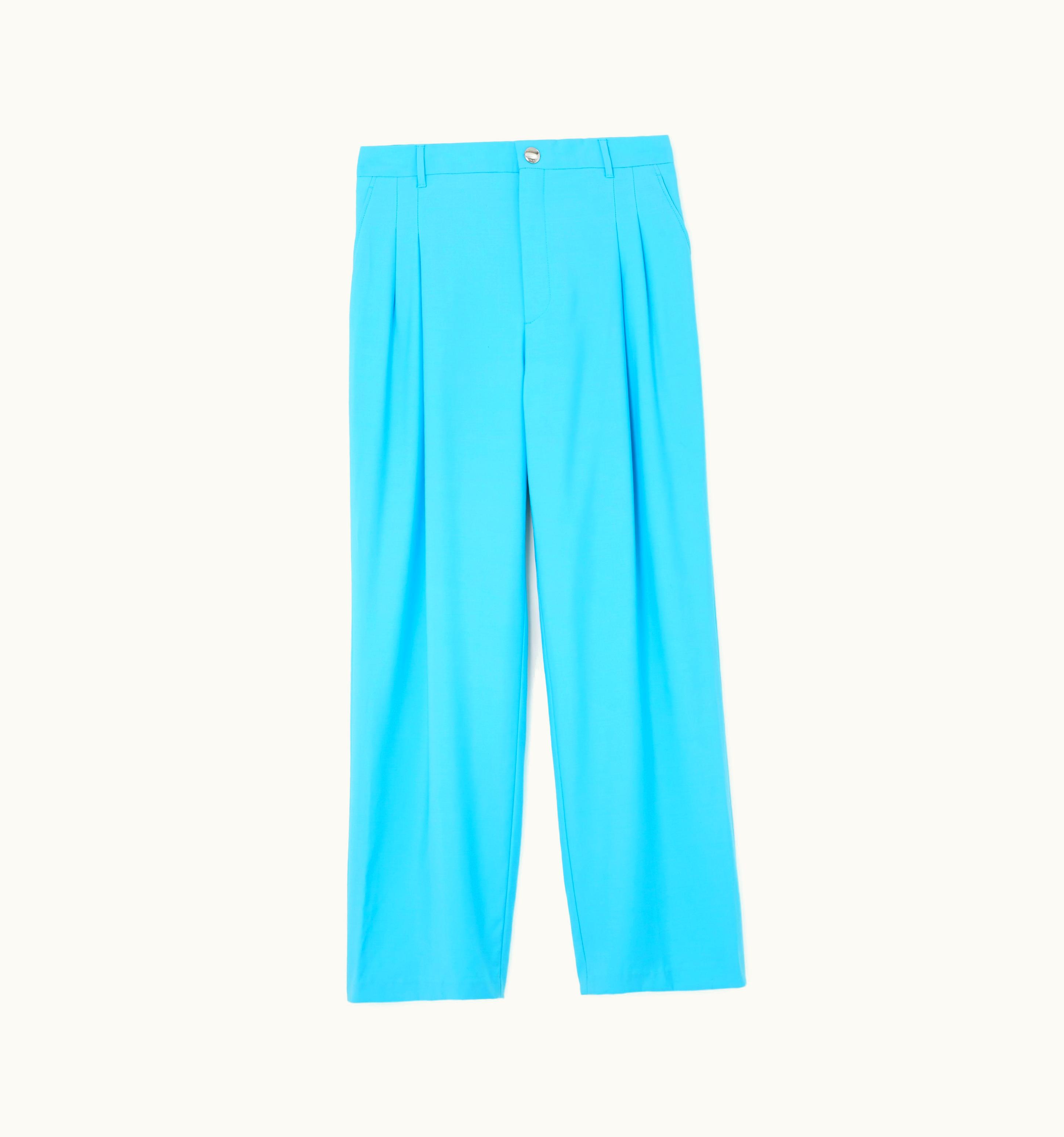 Burberry Burberry Wool Tailored Trousers In Bright Opal Blue - Men