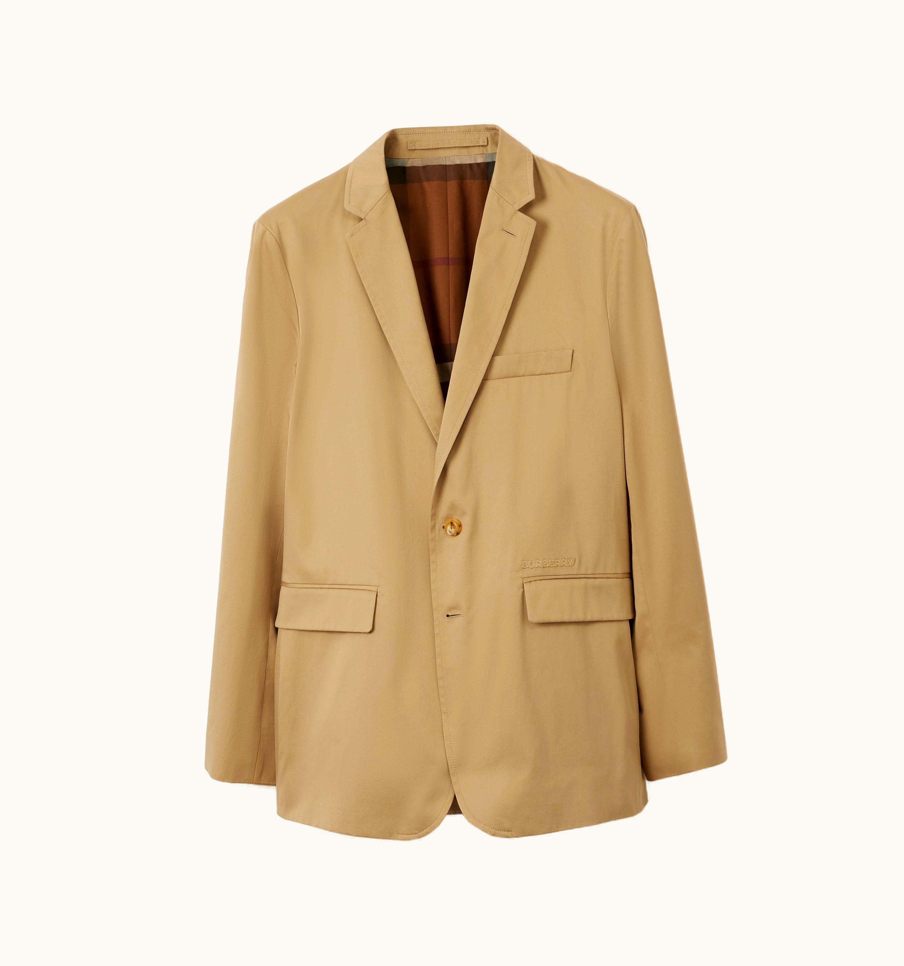 Burberry Burberry Slim Fit Cotton Tailored Jacket In Archive Beige - Men