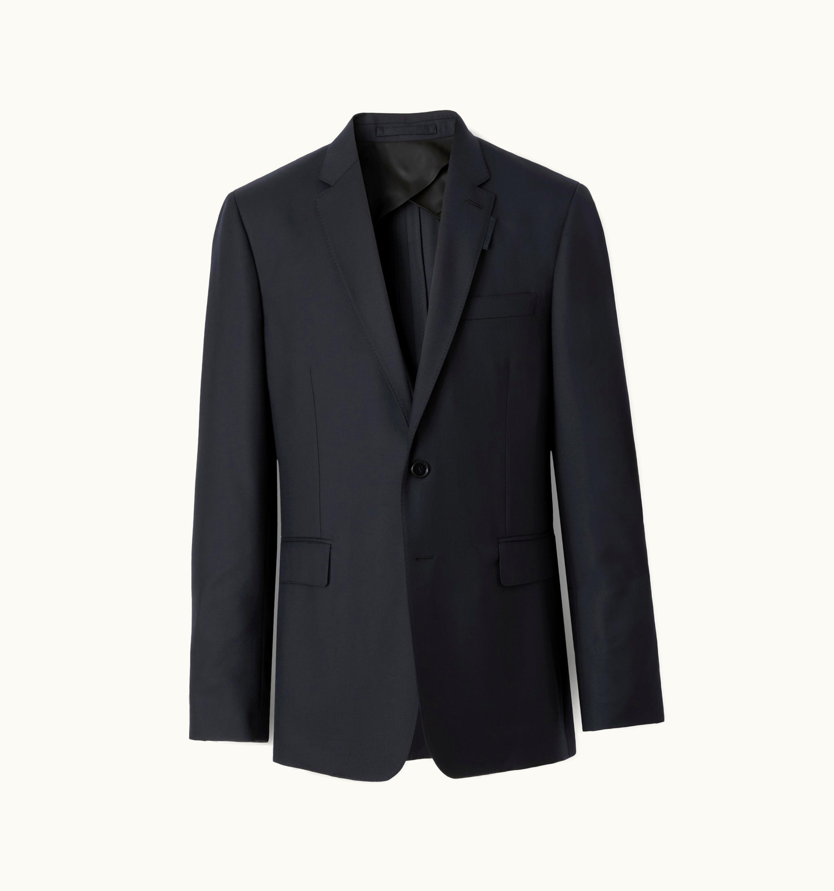 Burberry Burberry Slim Fit Wool Tailored Jacket In Dark Navy - Men