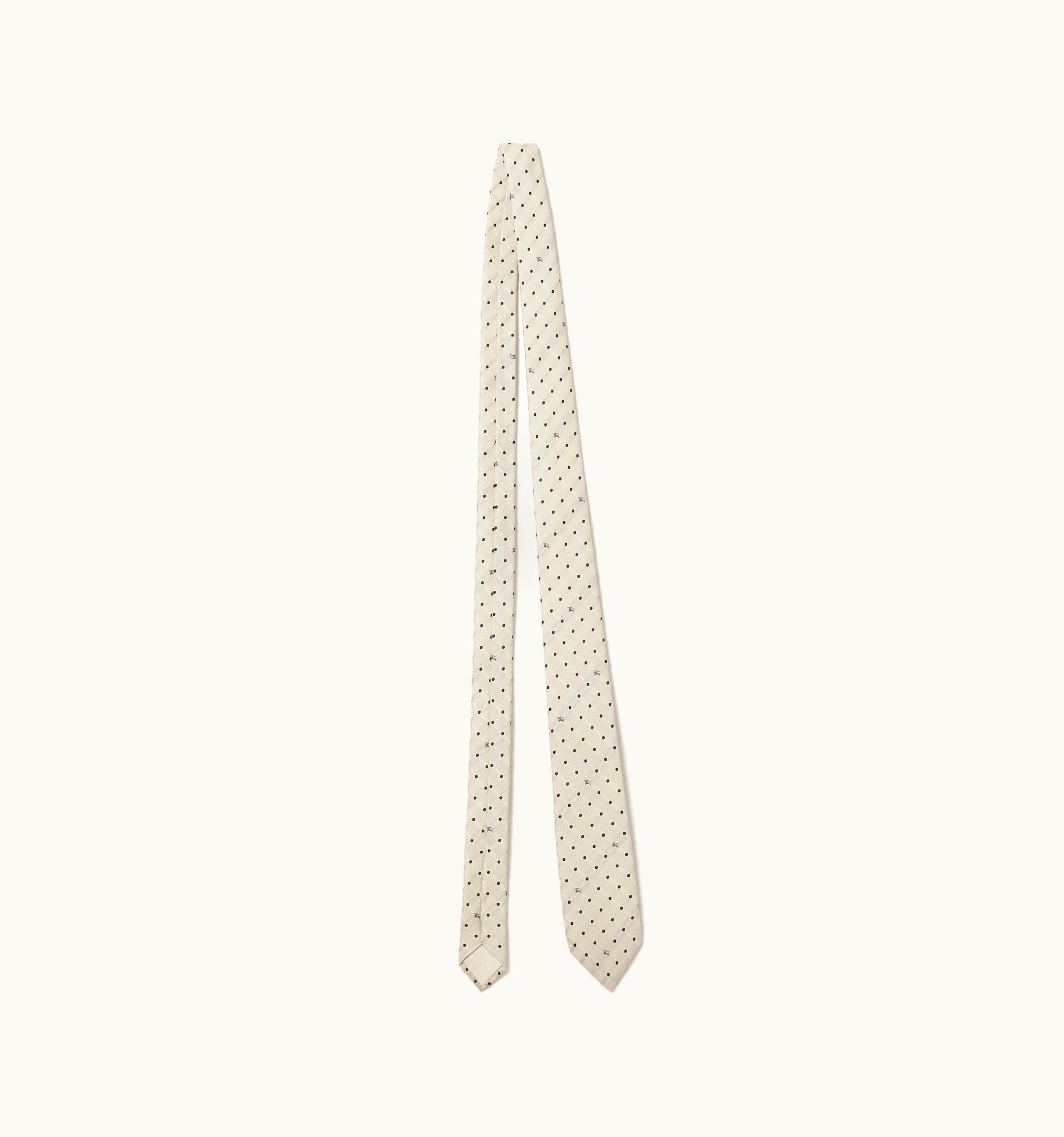 Burberry Burberry Classic Cut Polka Dot Silk Jacquard Tie In Warm White - Men UZ0141217