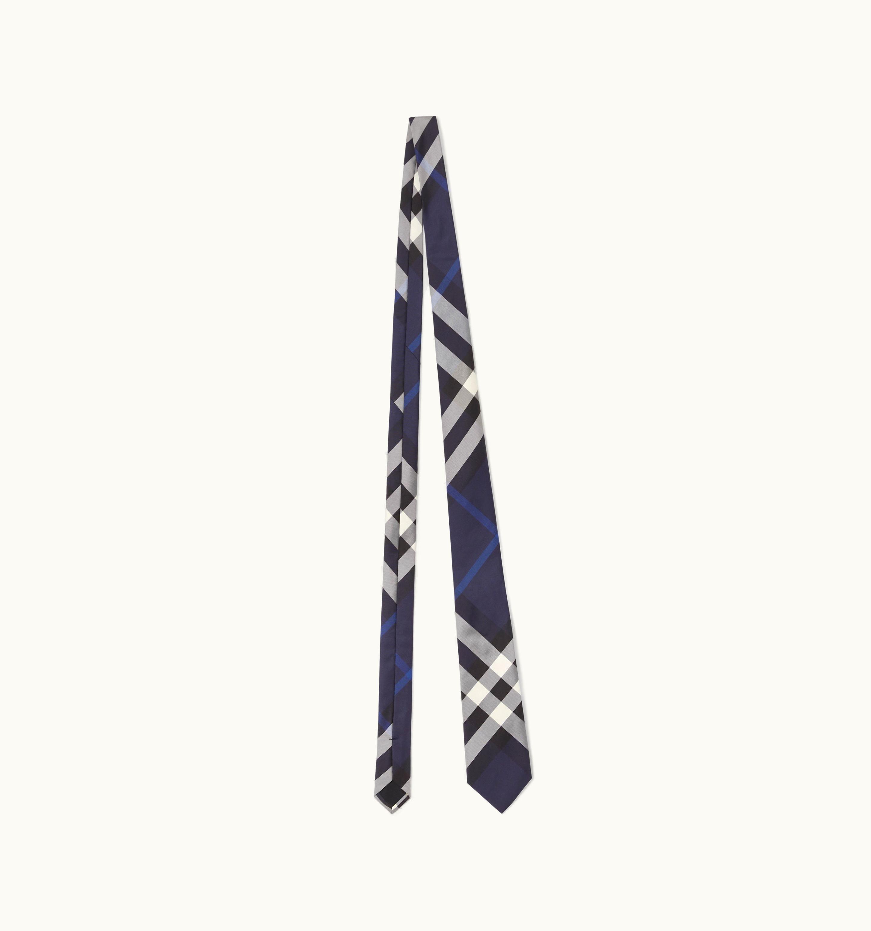 Burberry Burberry Classic Cut Check Silk Tie In Navy - Men UZ0141224