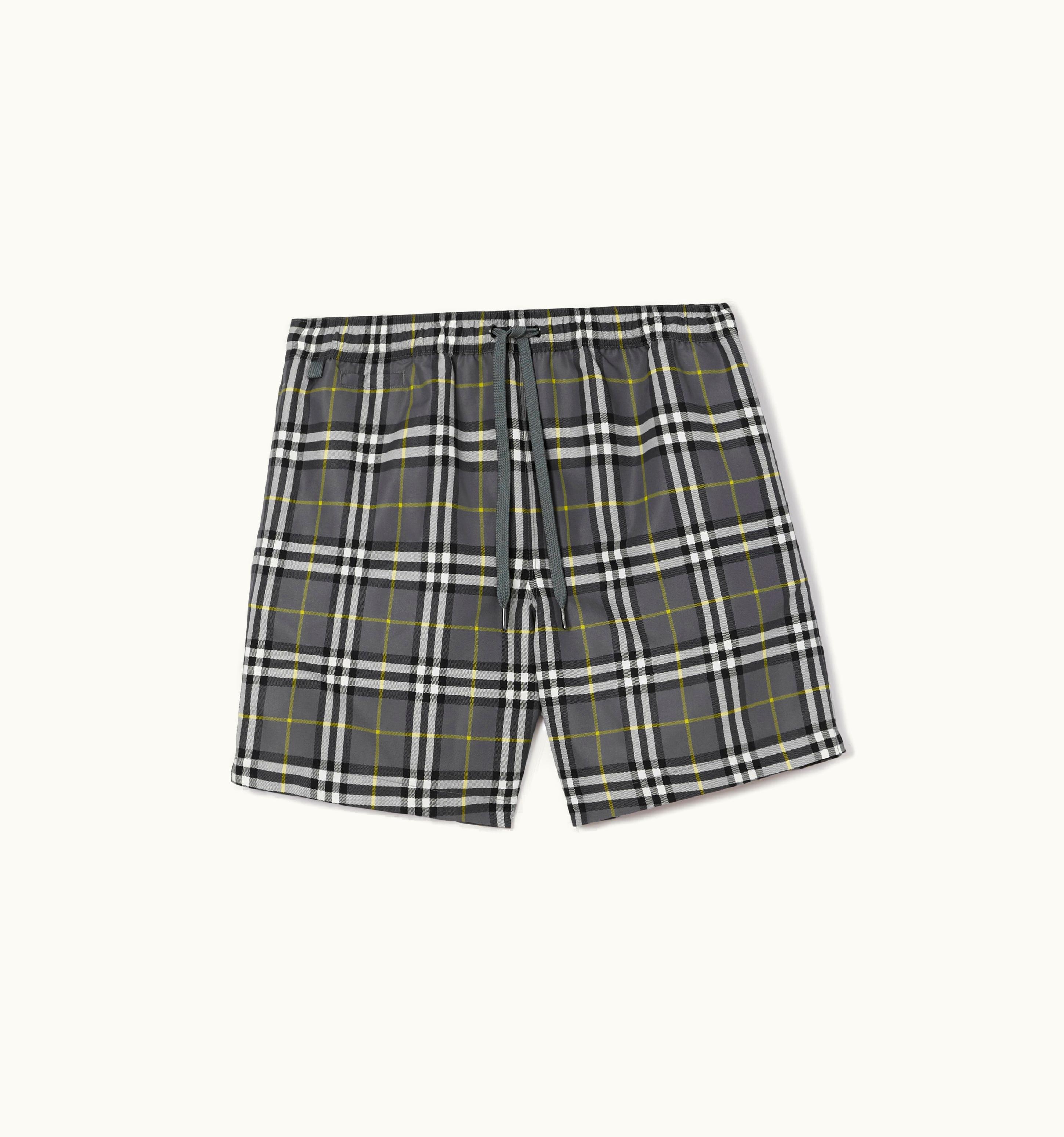 Burberry Burberry Check Drawcord Swim Shorts In Storm Grey - Men
