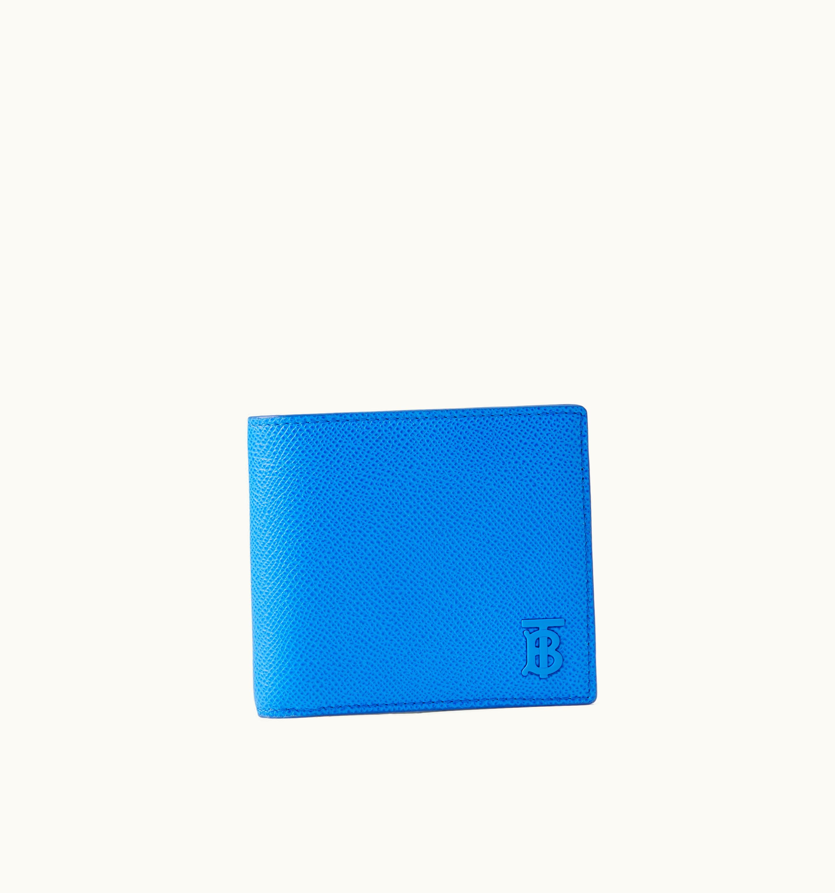 Burberry Burberry Grainy Leather Tb Bifold Wallet In VIvid Blue - Men UZ0141245
