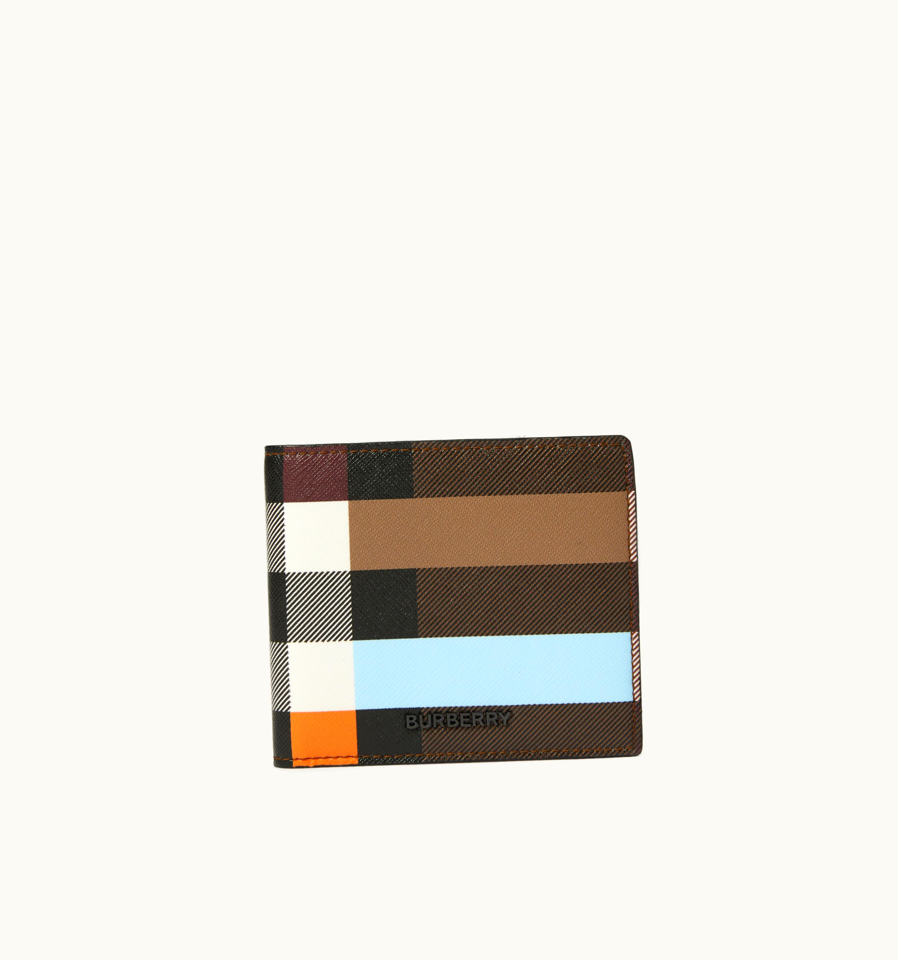 Burberry Burberry Colour Block Check Bifold Wallet In Dark Birch Brown - Men