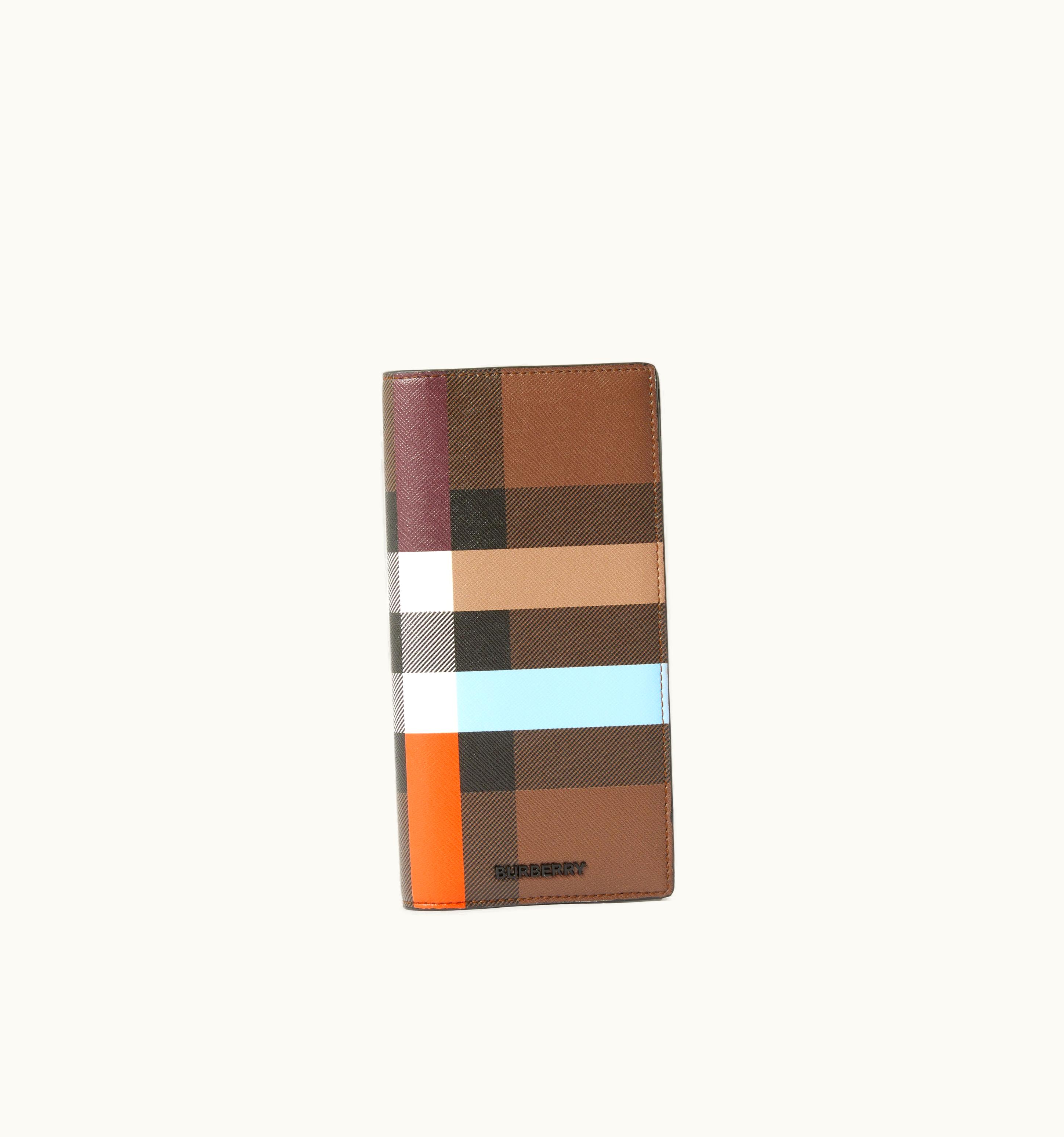 Burberry Burberry Colour Block Check Continental Wallet In Dark Birch Brown - Men