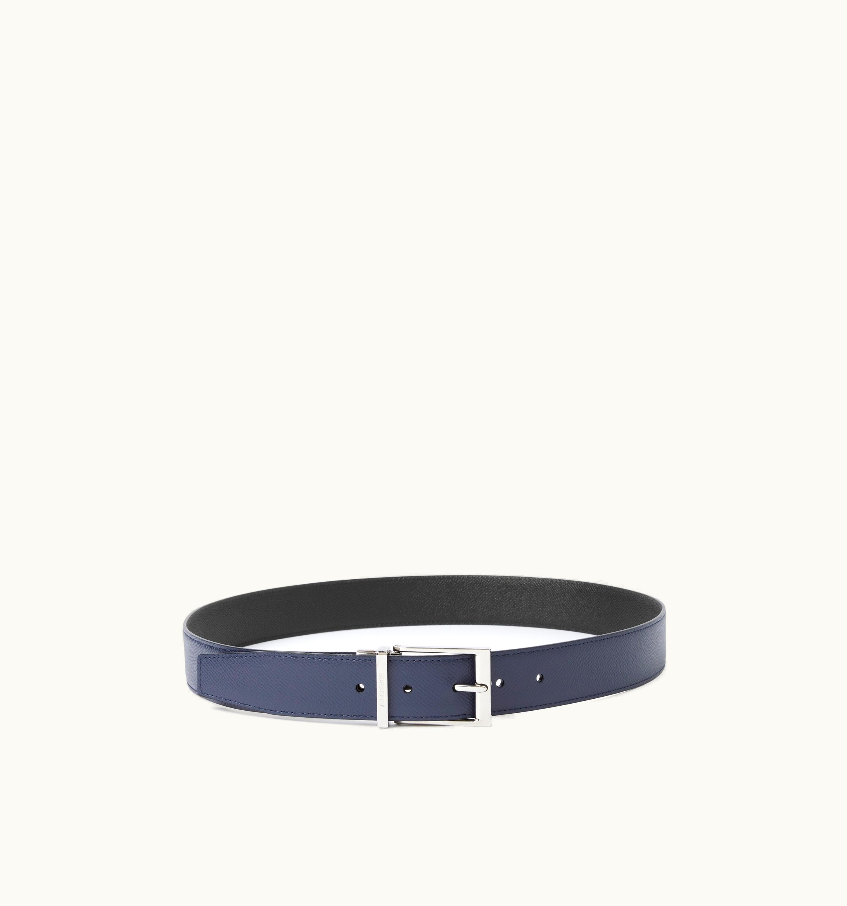 Burberry Burberry Reversible Grainy Leather Belt In Navy/Black - Men