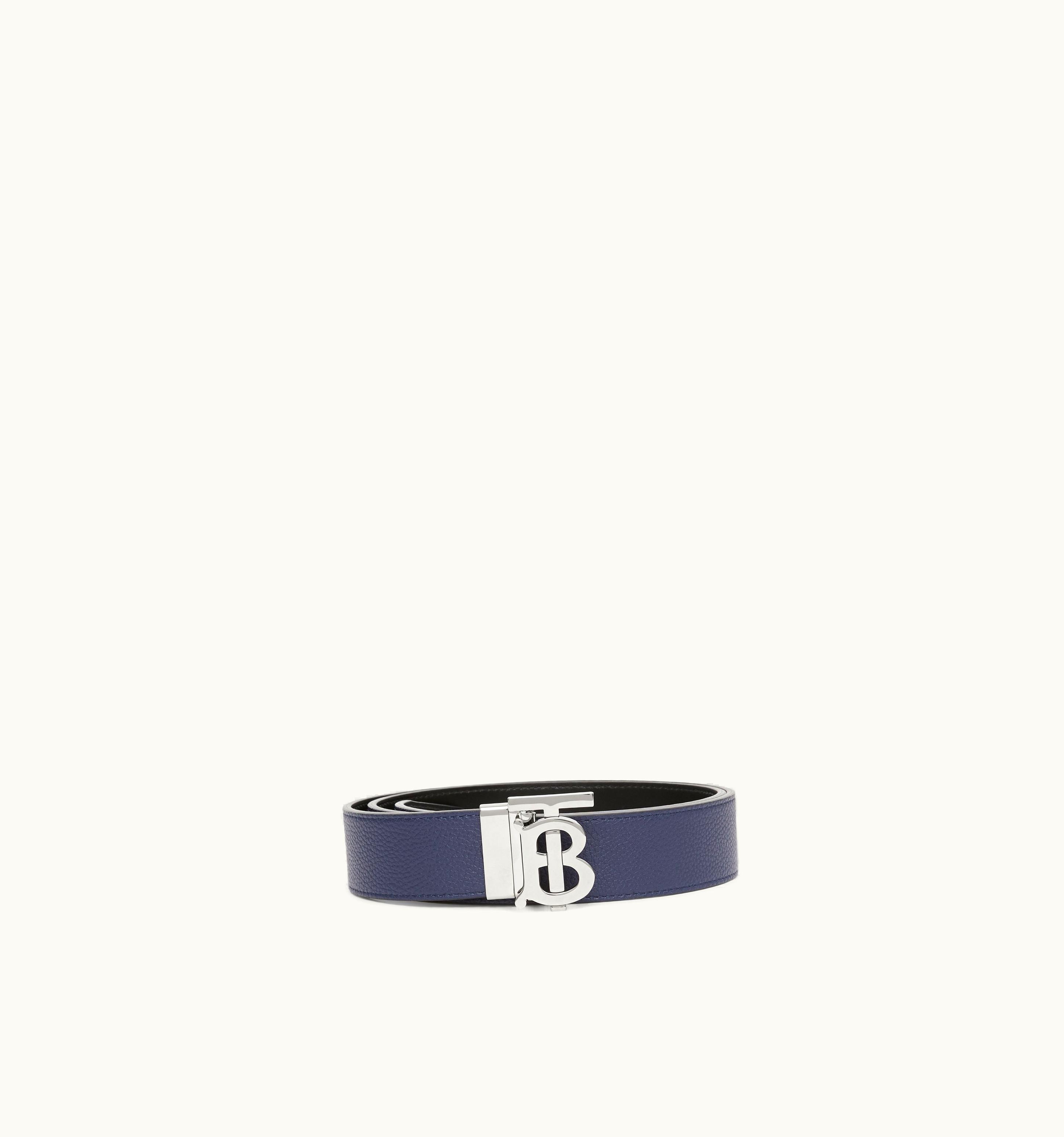 Burberry Burberry Reversible Leather Tb Belt In Navy/Black - Men