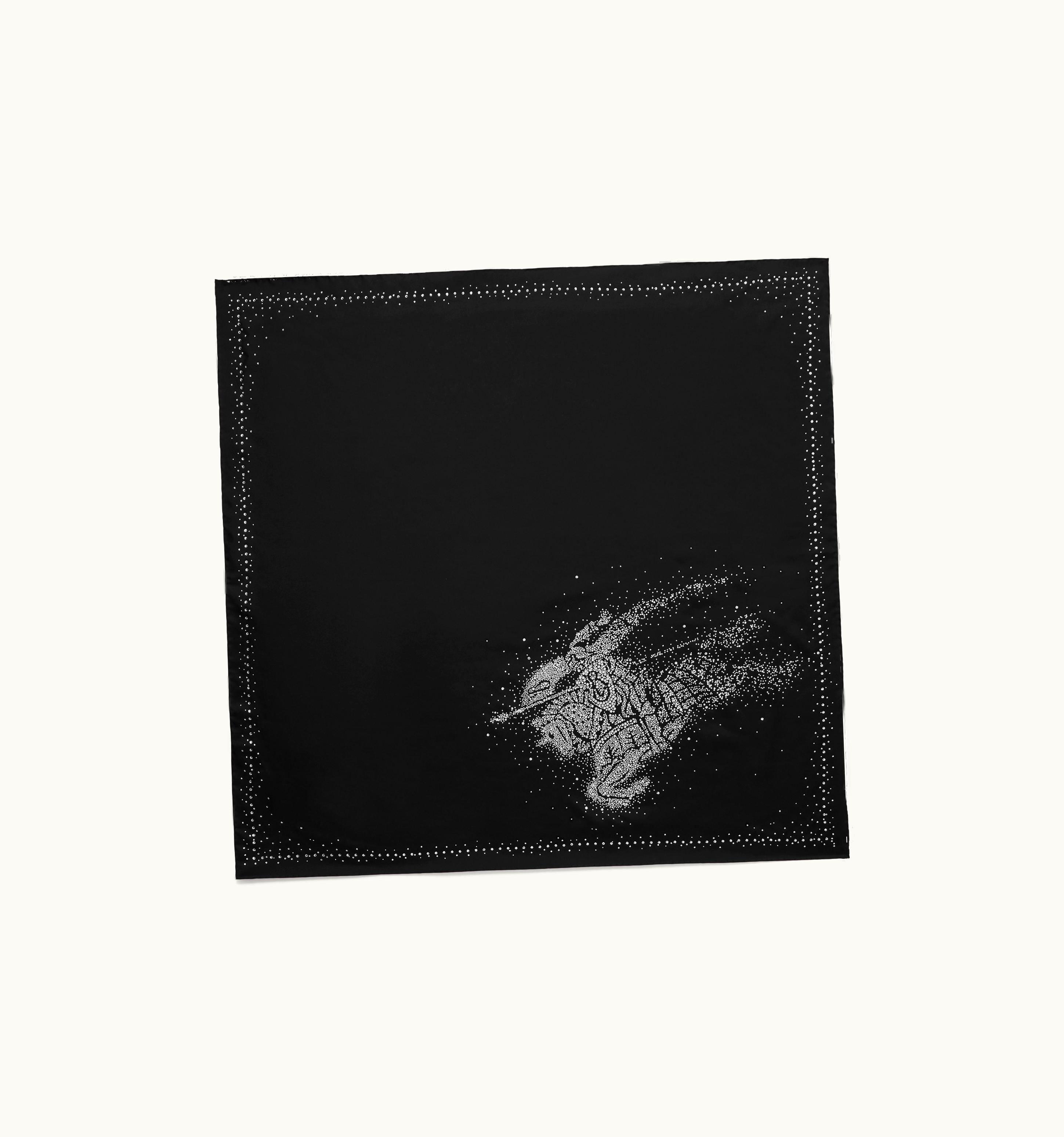 Burberry Burberry Crystal Ekd Silk Square Scarf In Black UZ0141294