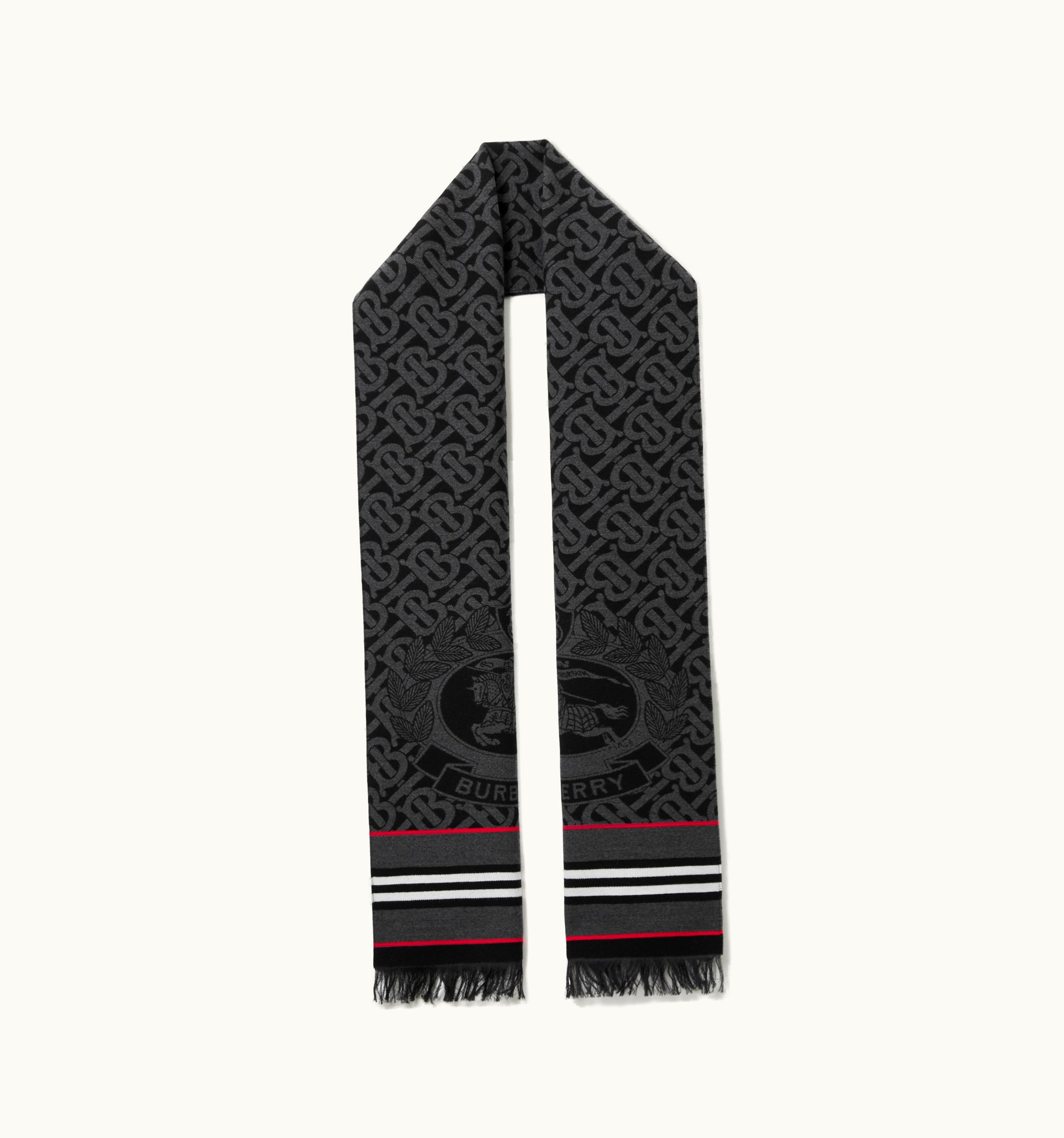 Burberry Burberry Montage Wool Silk Jacquard Scarf In Grey UZ0141315