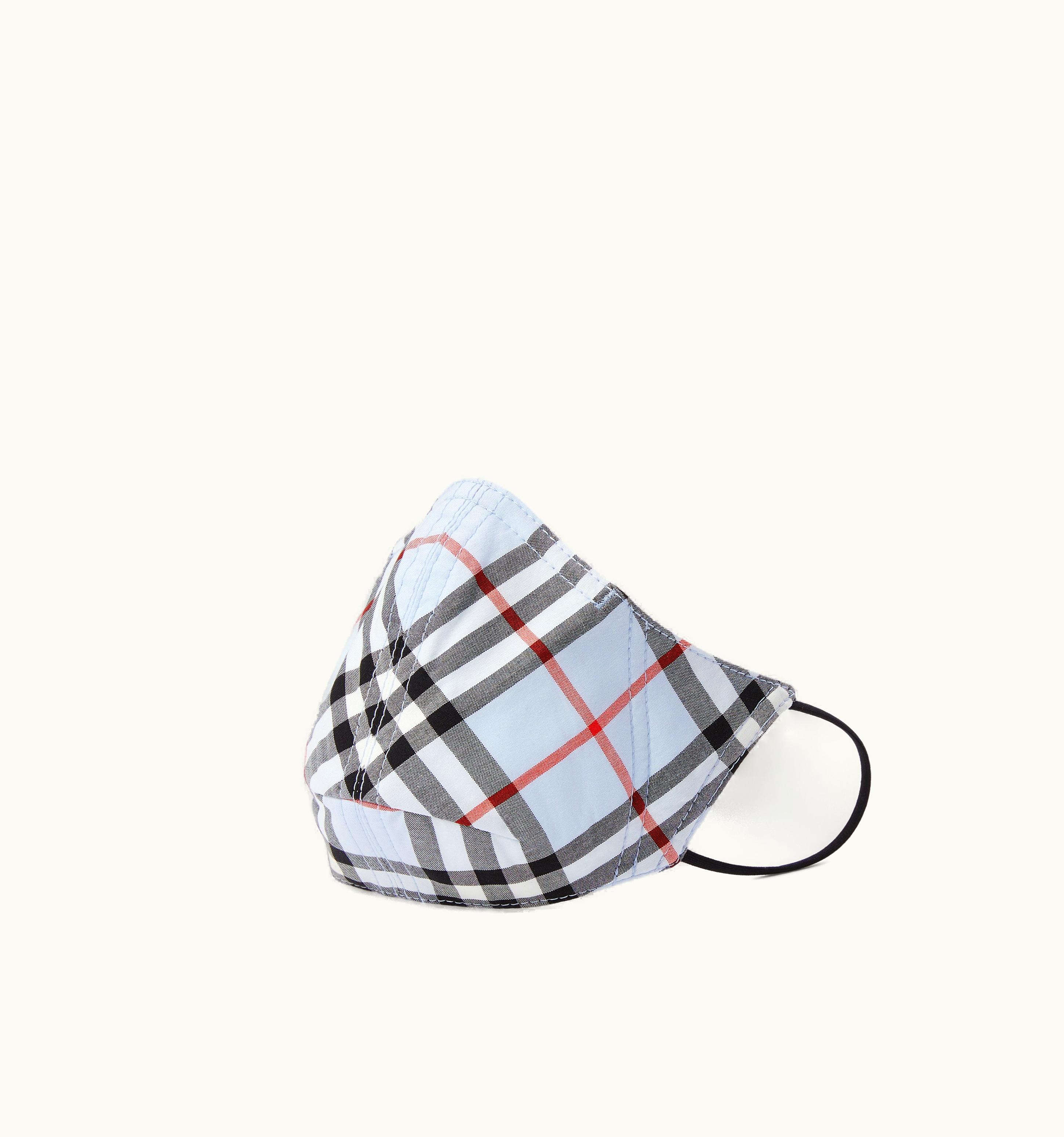 Burberry Burberry Vintage Check Cotton Face Mask In Pale Blue UZ0141319