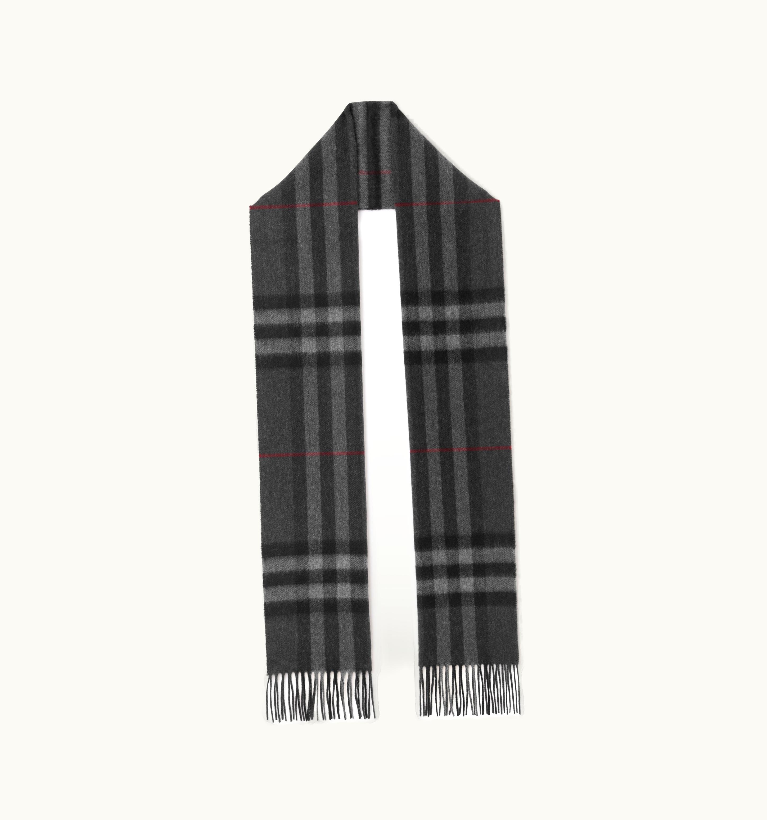 Burberry Burberry The Burberry Check Cashmere Scarf In Charcoal UZ0141323