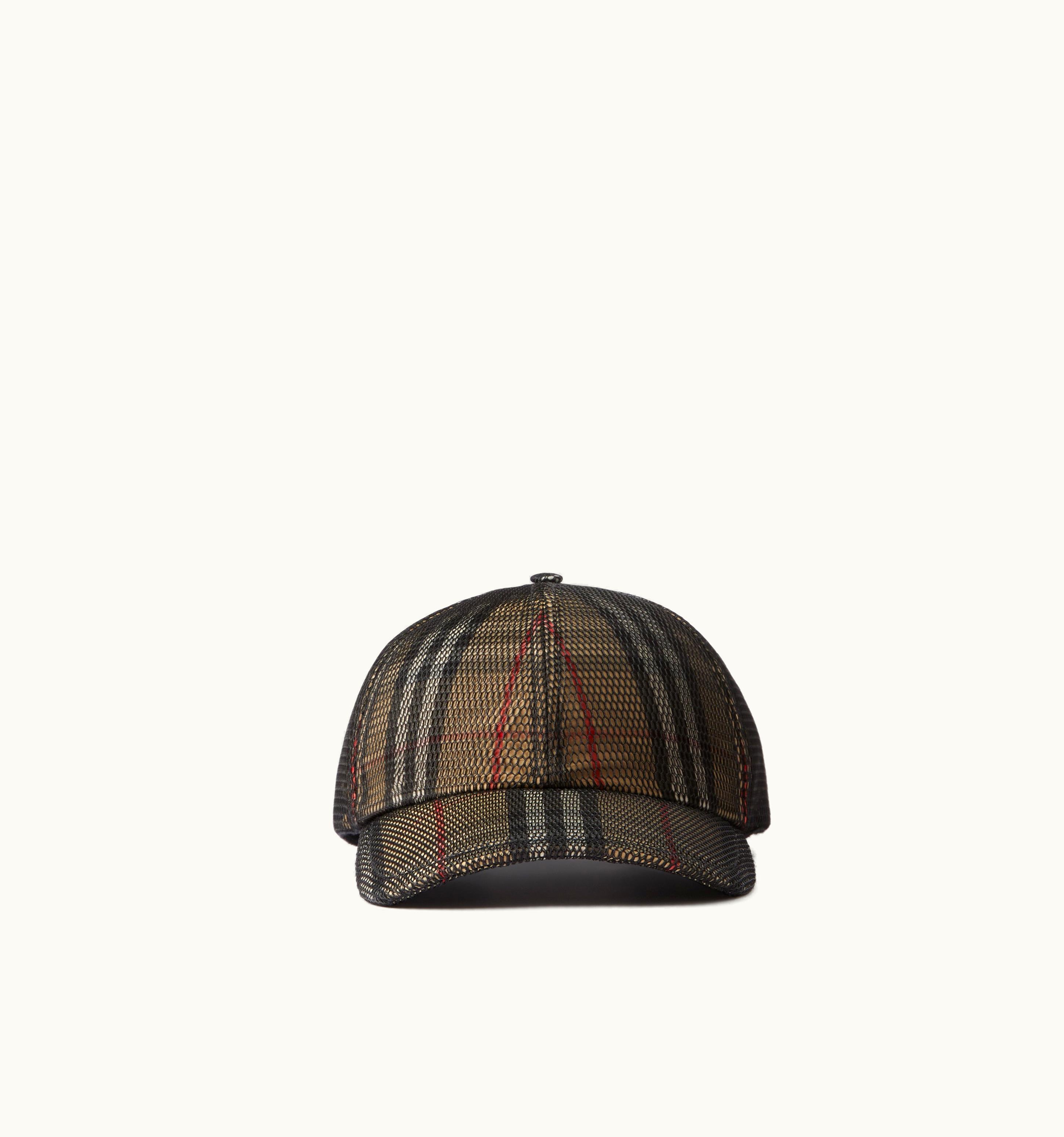 Burberry Burberry Mesh Overlay Check Baseball Cap In Archive Beige/Black UZ0141342