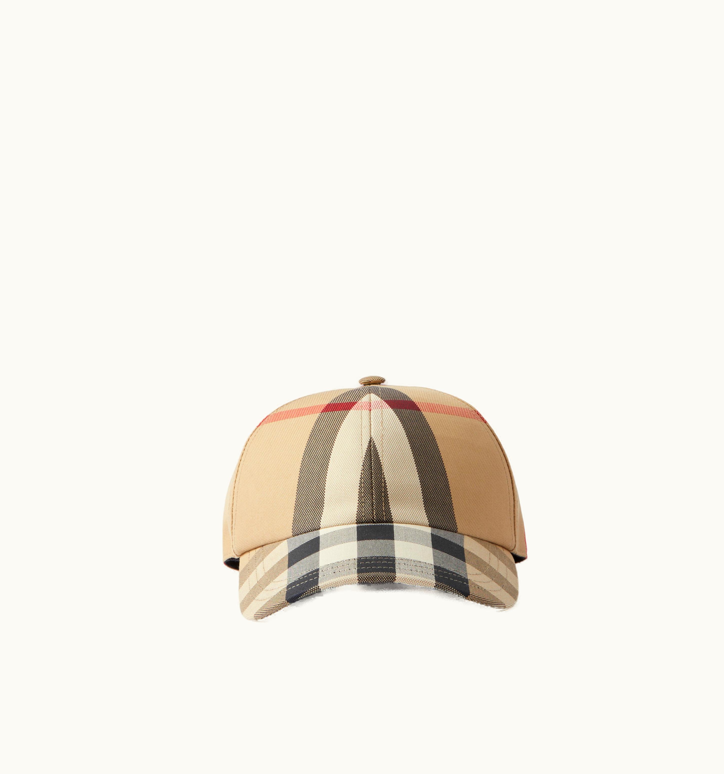 Burberry Burberry Embroidered Logo Check Cotton Baseball Cap In Archive Beige UZ0141344