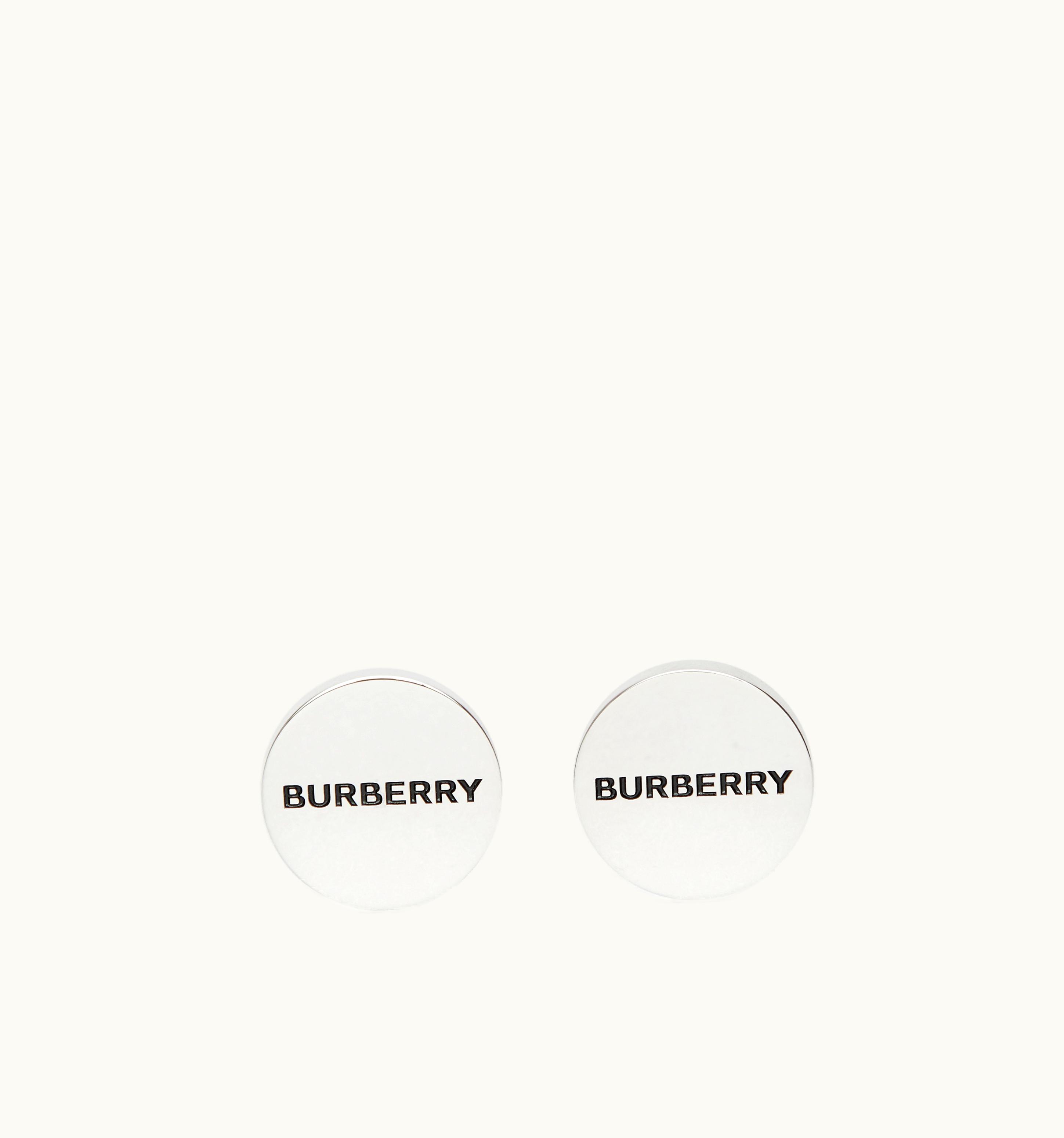 Burberry Burberry Logo Detail Palladium-Plated Cufflinks In Silver - Men UZ0141368