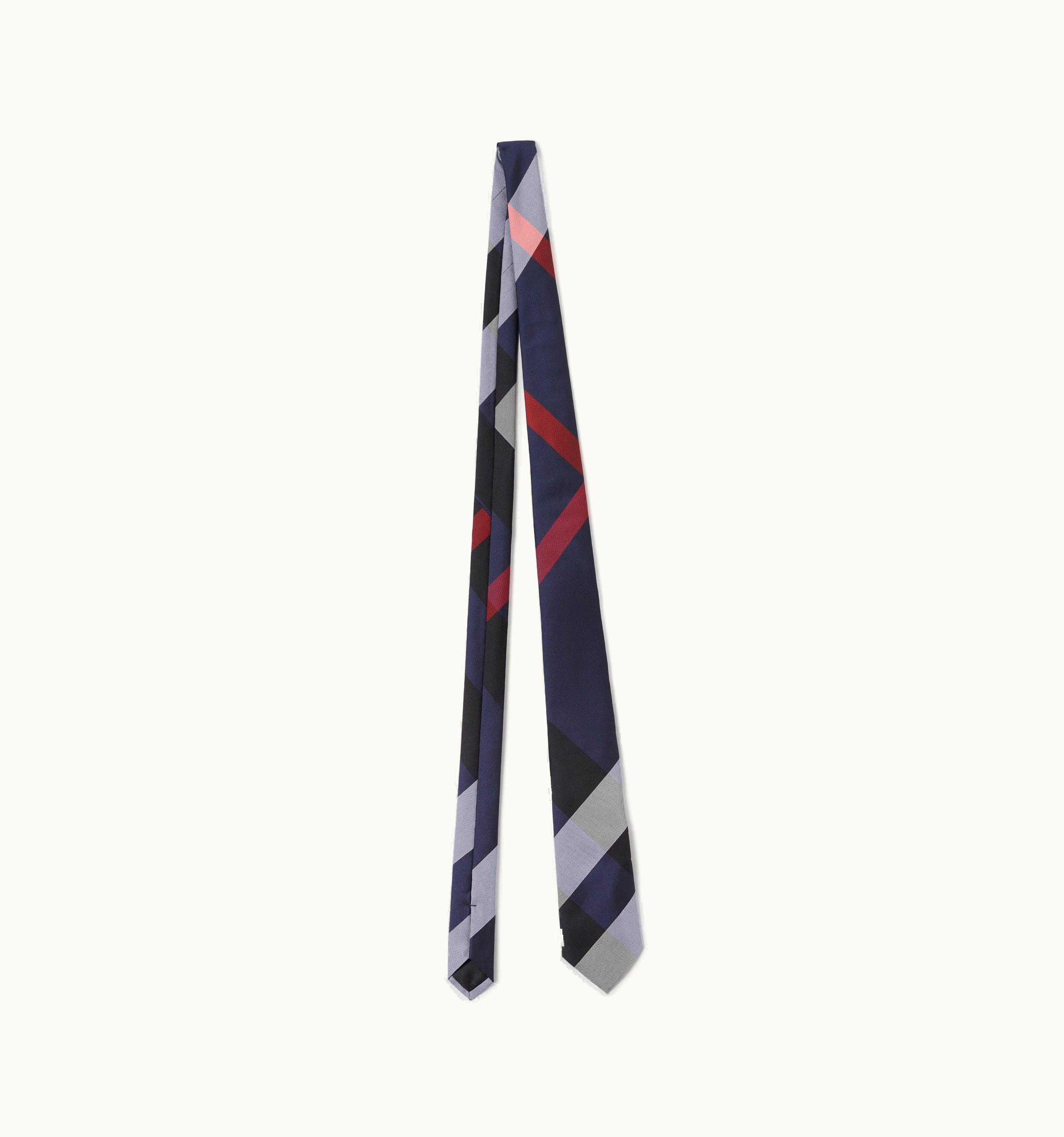Burberry Burberry Classic Cut Exaggerated Check Silk Tie In Navy - Men