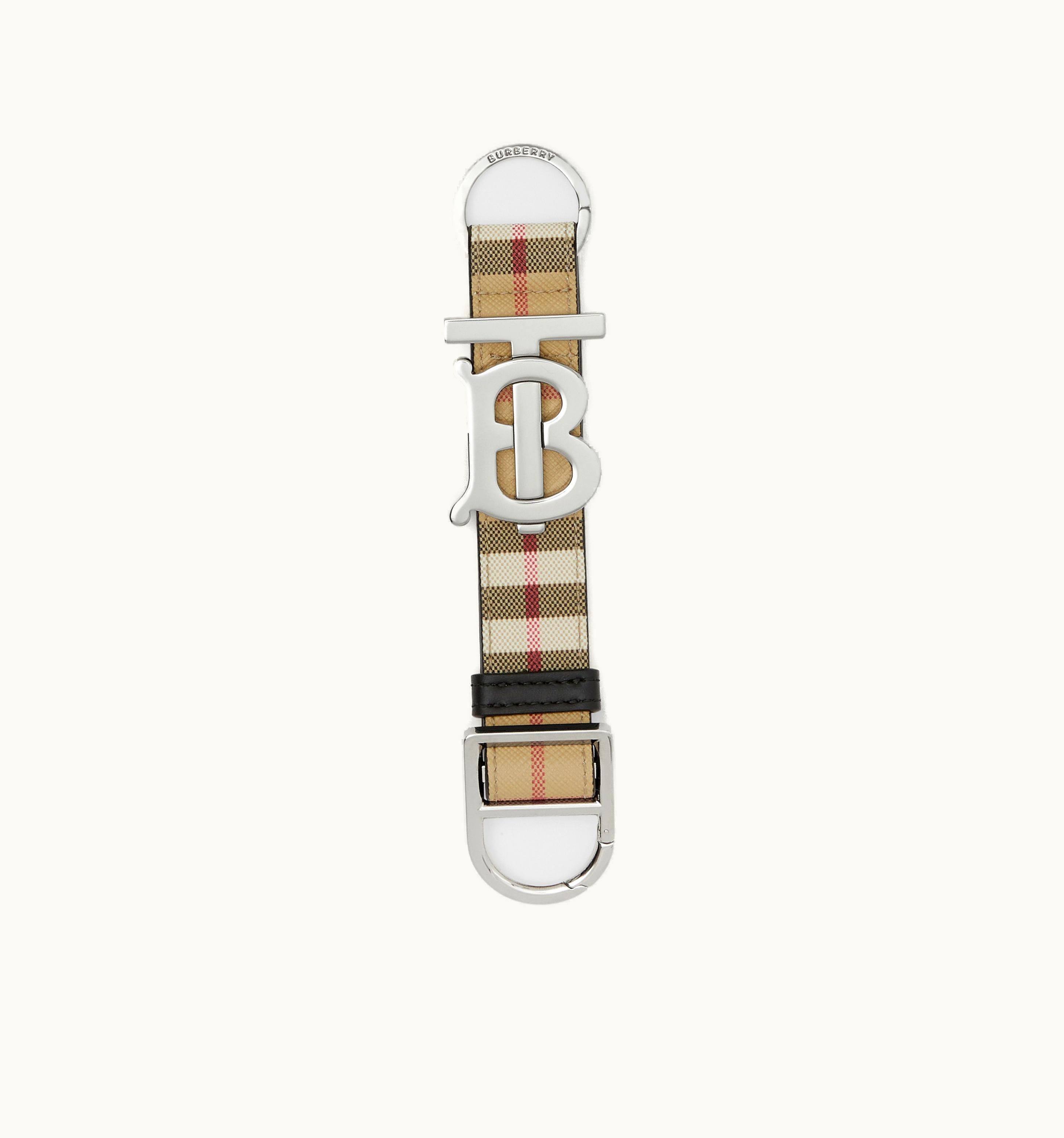 Burberry Burberry Monogram Motif Vintage Check Key Ring In Archive Beige - Men