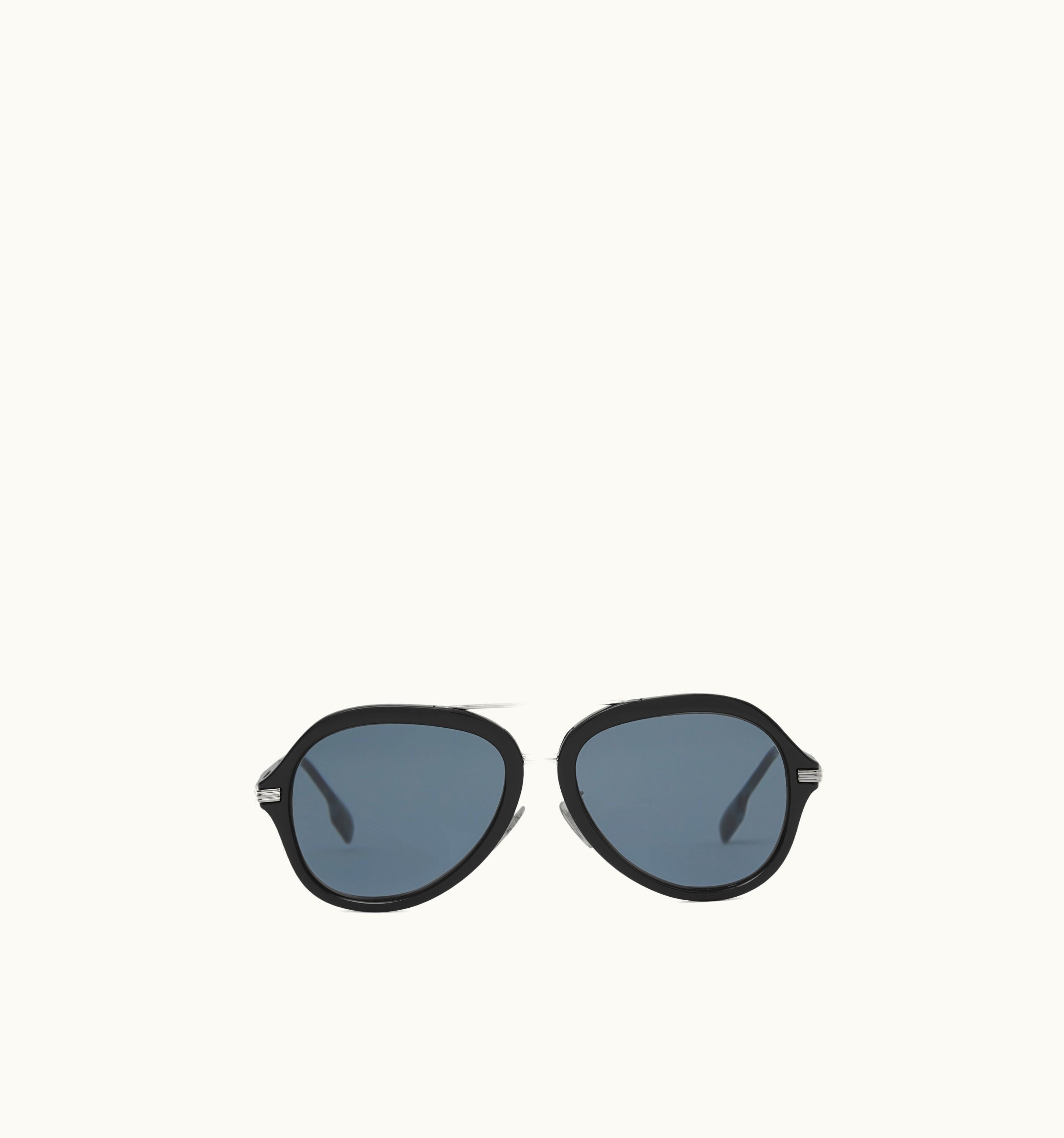 Burberry Burberry Pilot Sunglasses In Black/Blue - Men
